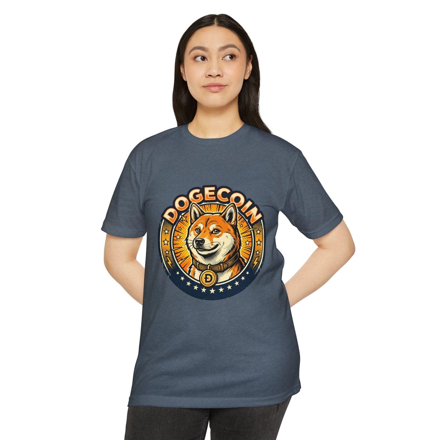 Dogecoin Coin Logo T‑Shirt — Retro Shiba Inu Crypto Tee