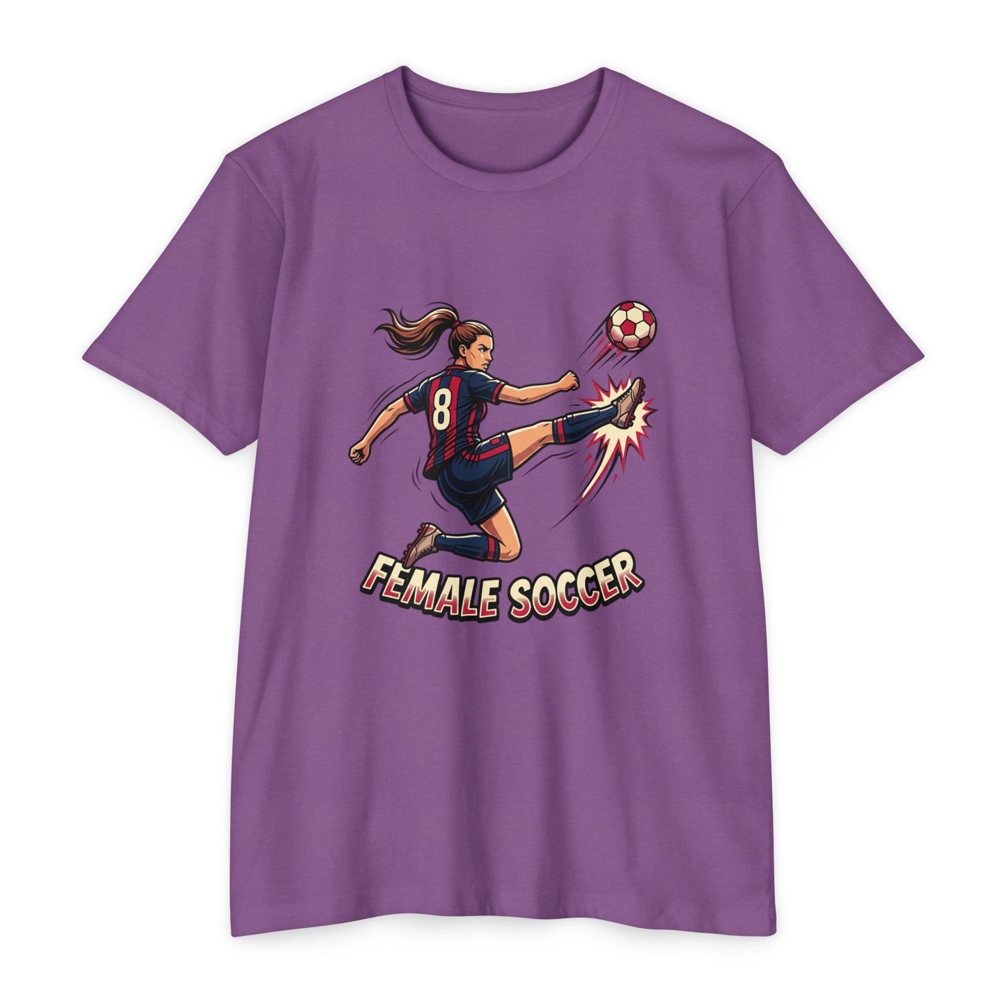 Female Soccer Player Graphic T-Shirt – Women’s Soccer Tee