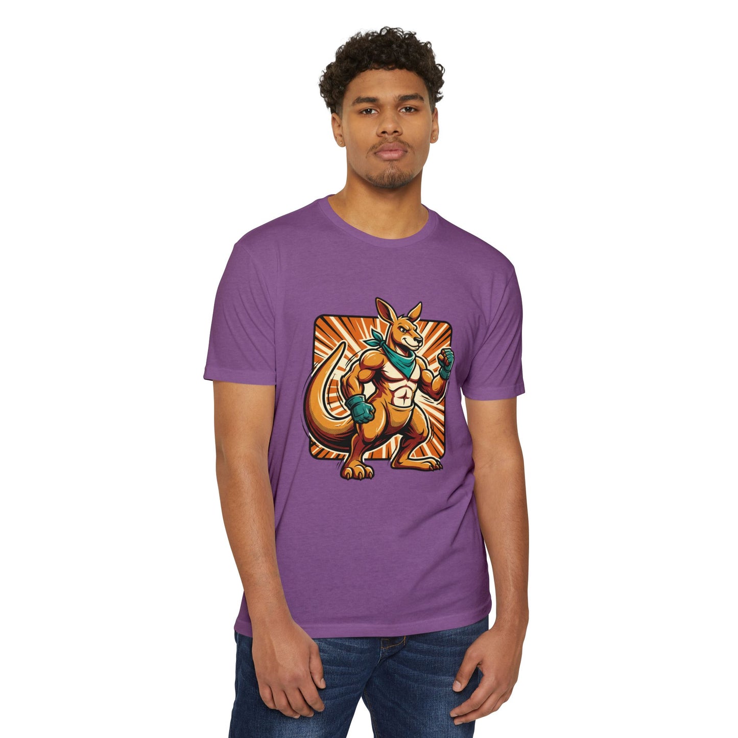 Camiseta con gráfico de canguro boxeador – Camiseta retro con mascota de luchador