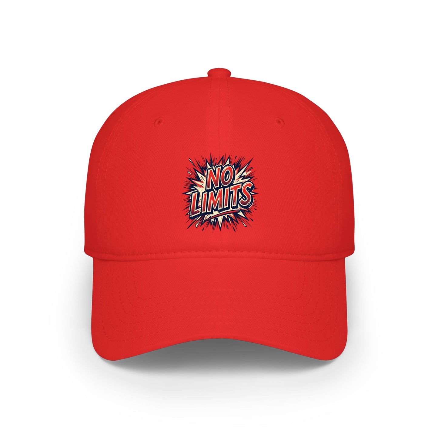 No Limits Retro Comic Baseball Cap — Motivational Low Profile Hat