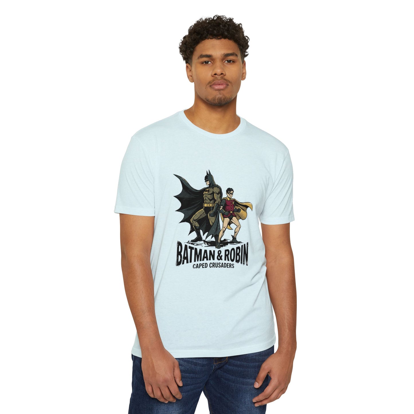 Batman & Robin Caped Crusaders Vintage Superhero T-Shirt