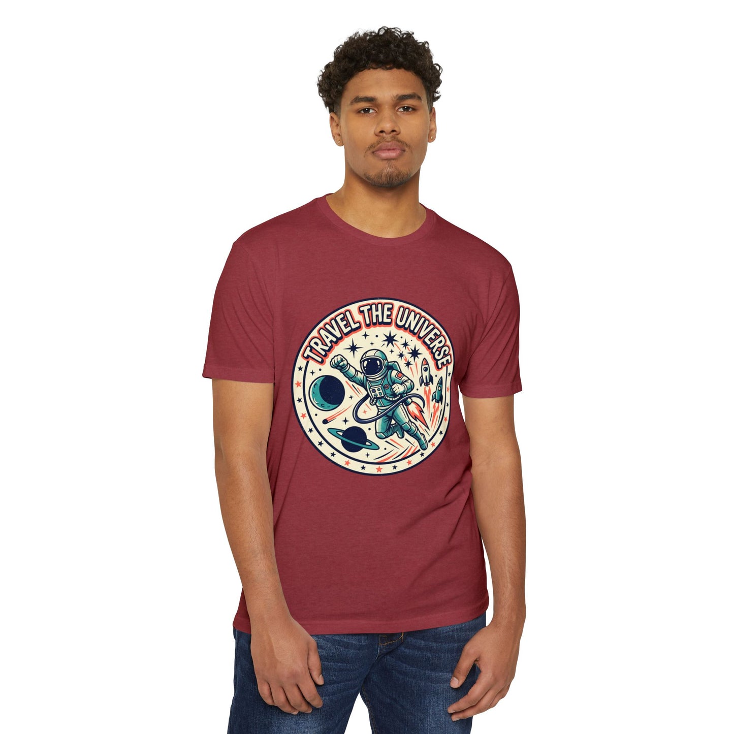 Travel the Universe Astronaut Retro Space T-Shirt