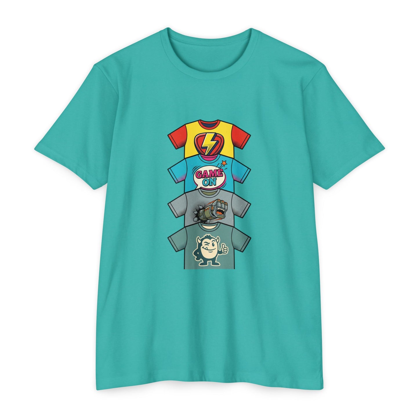 Playful Superhero Gamer Graphic T-Shirt