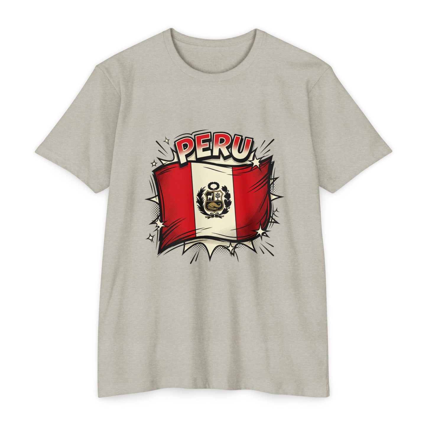 Peru Flag Retro Crest T-Shirt