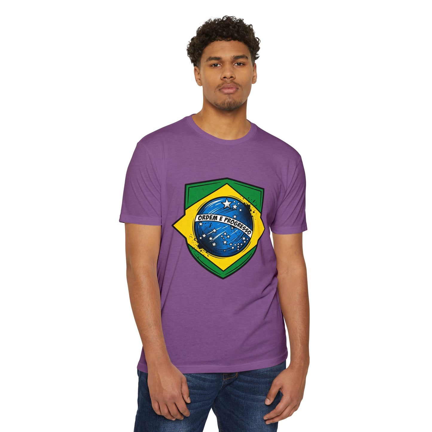 Brazil Flag Crest T-Shirt — Brazilian Soccer/Patriot Pride Tee