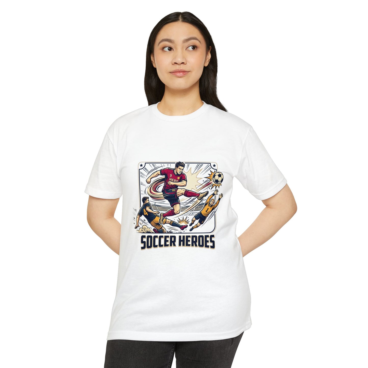 Soccer Heroes Graphic T-Shirt — Vintage Action Soccer Player Tee
