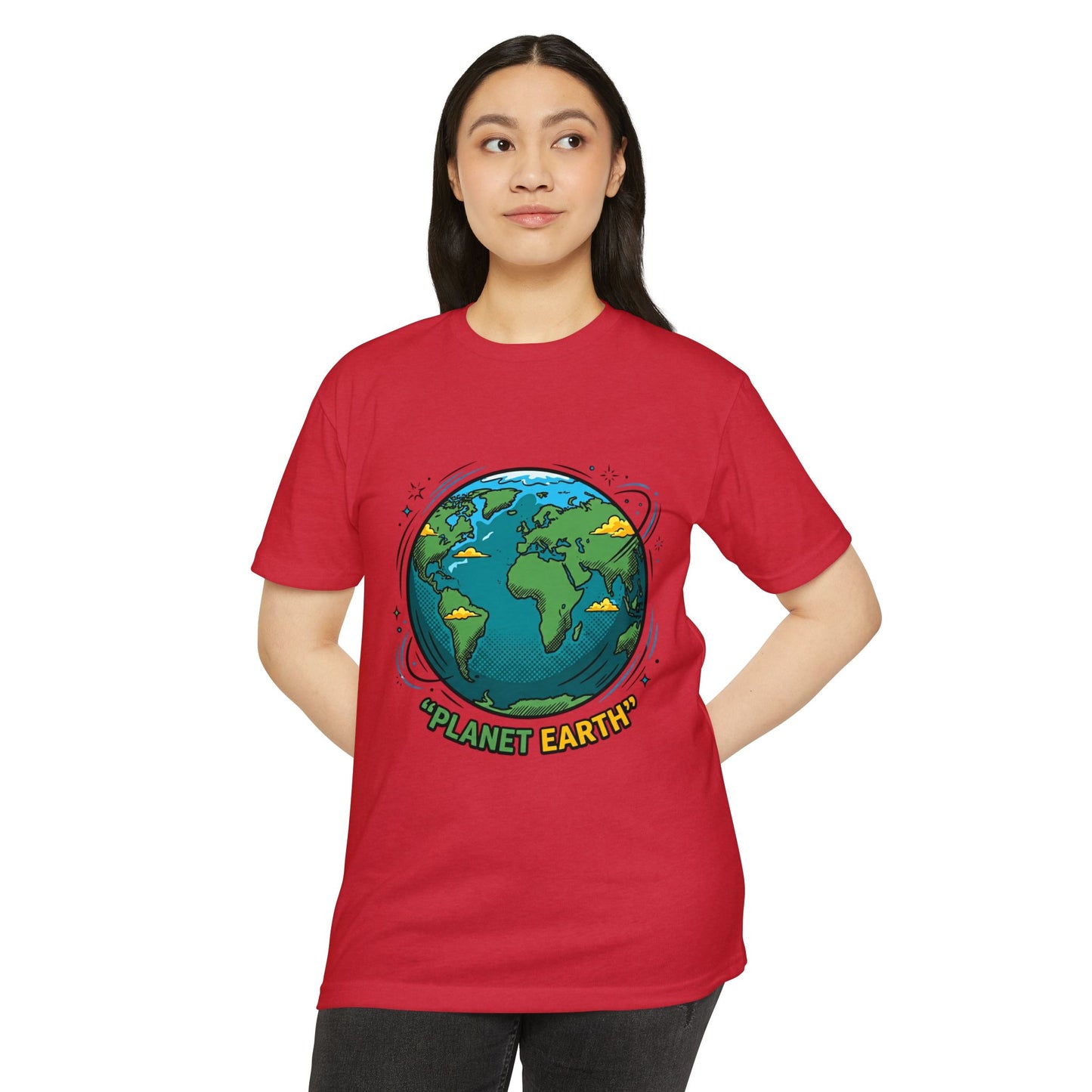 Retro Planet Earth Graphic T-Shirt — Vintage Earth Illustration Tee