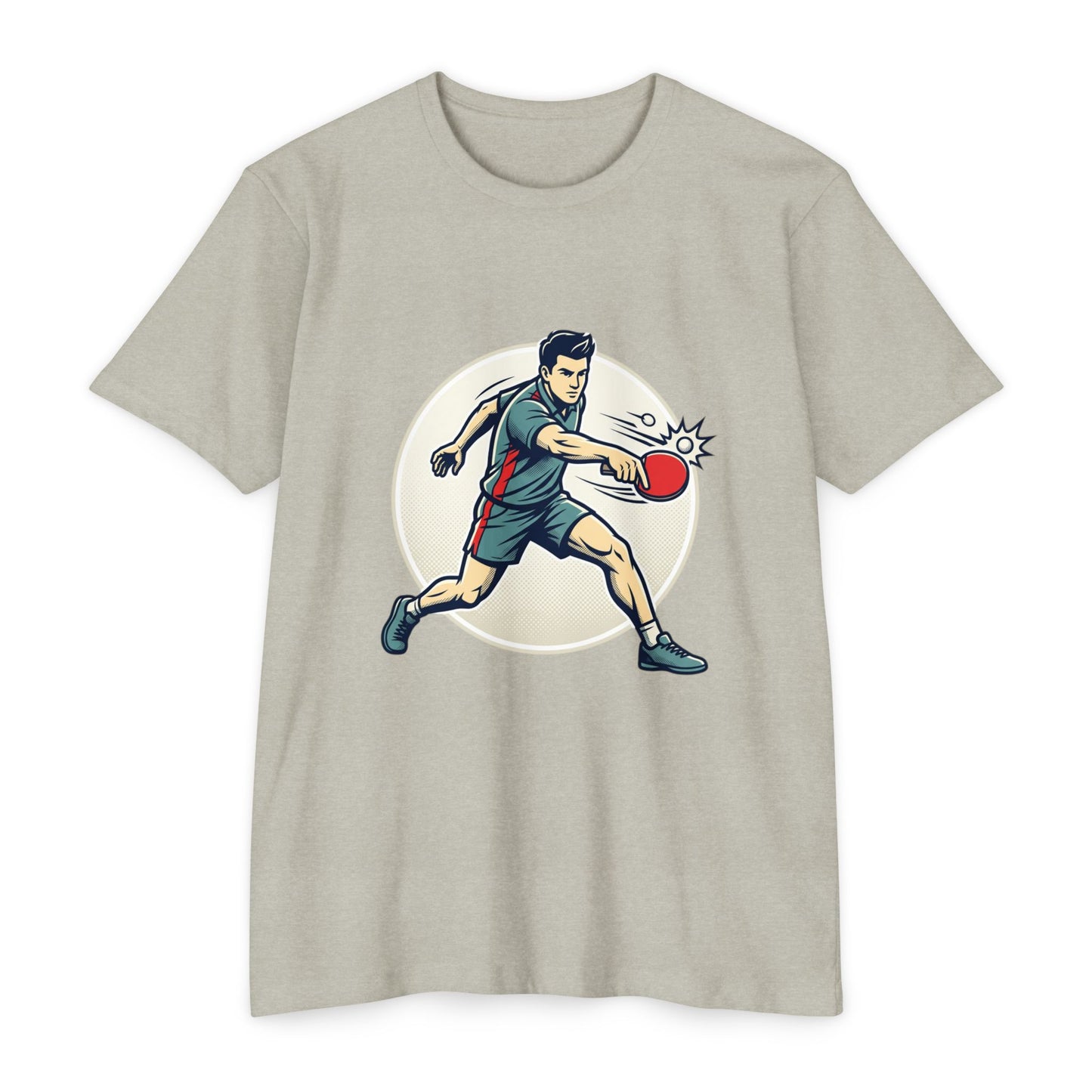 Table Tennis Player Illustration T-Shirt — Ping Pong Athlete Graphic Tee