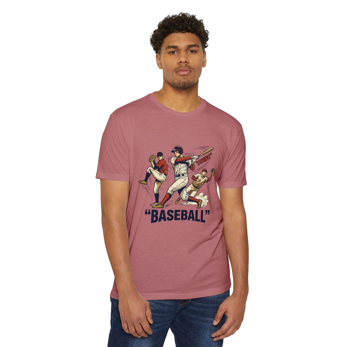 Vintage Baseball Players Tee – Retro 'BASEBALL' Graphic T-Shirt