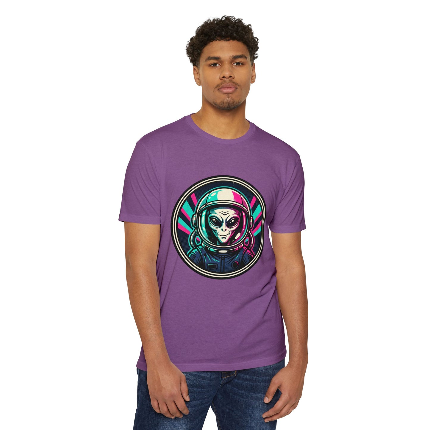 Alien Astronaut Neon Space Crew T‑Shirt