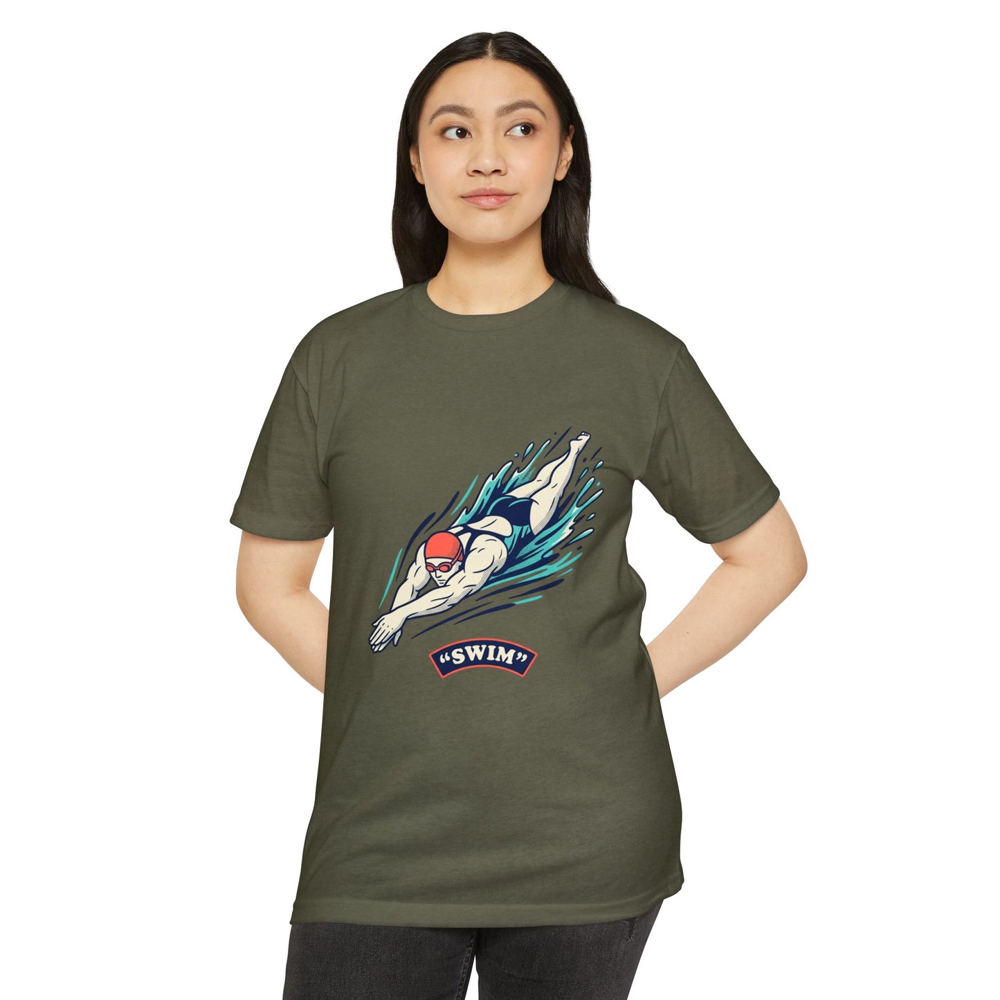 Swimmer Dive T-Shirt — "Swim" Graphic Athletic Tee