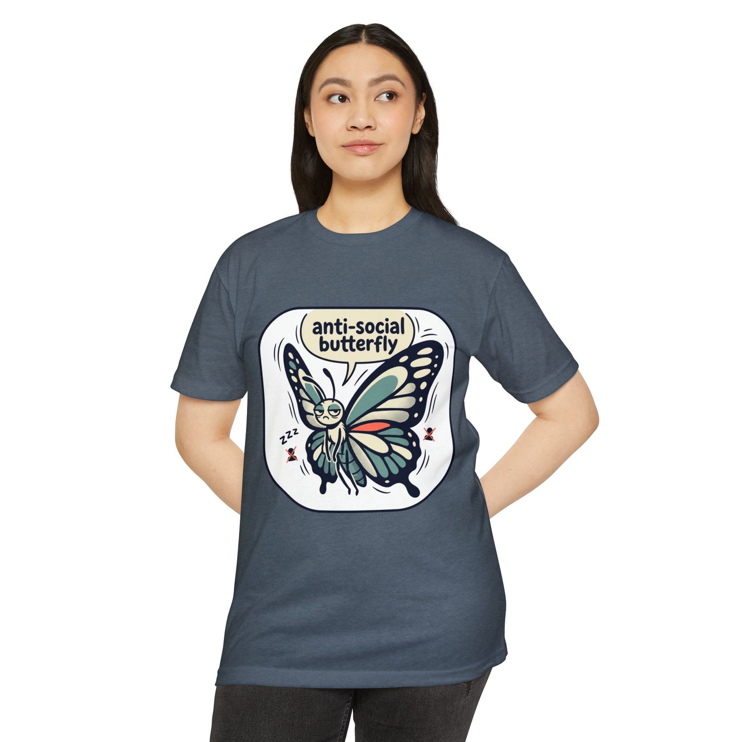 Anti-Social Butterfly T-Shirt — Cute Lazy Butterfly Graphic Tee