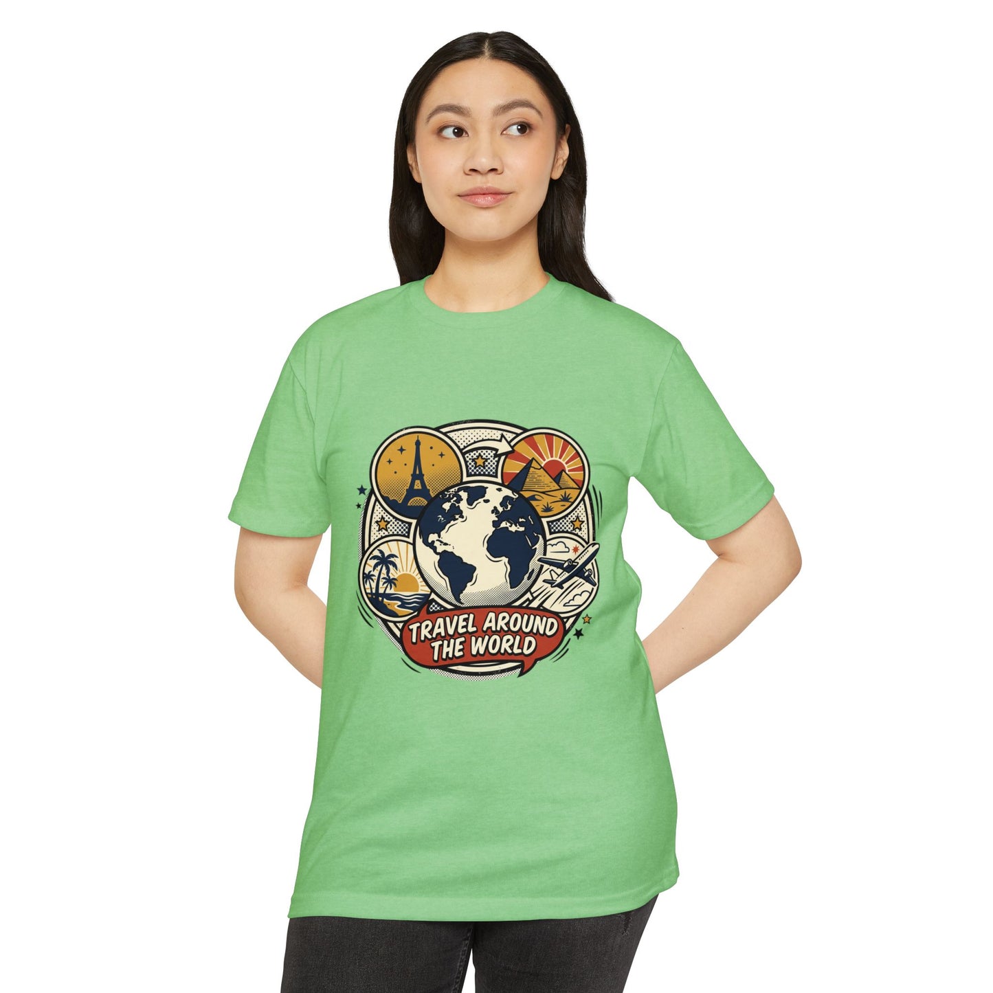 Vintage 'Travel Around The World' Globe Adventure T-Shirt