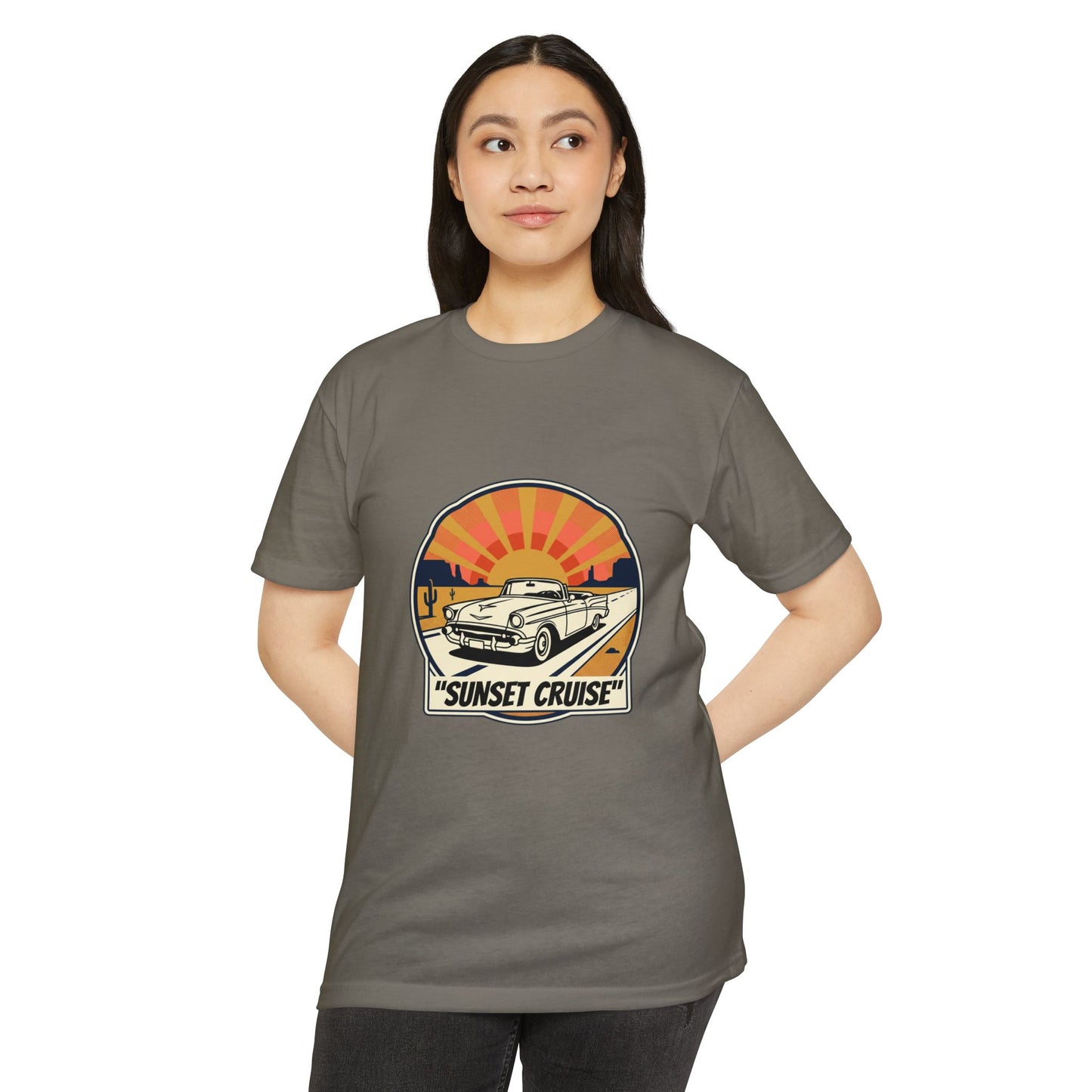 Sunset Cruise Vintage Car T-Shirt