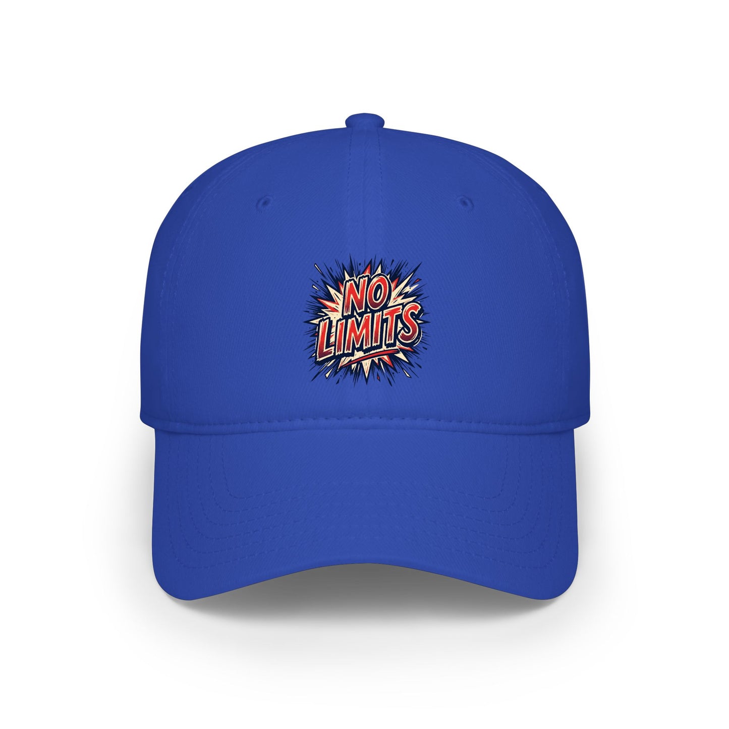 No Limits Retro Comic Baseball Cap — Motivational Low Profile Hat