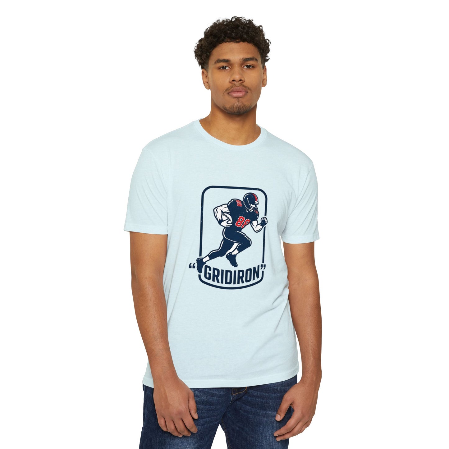 Gridiron Football Player T-Shirt — Retro Helmet Design