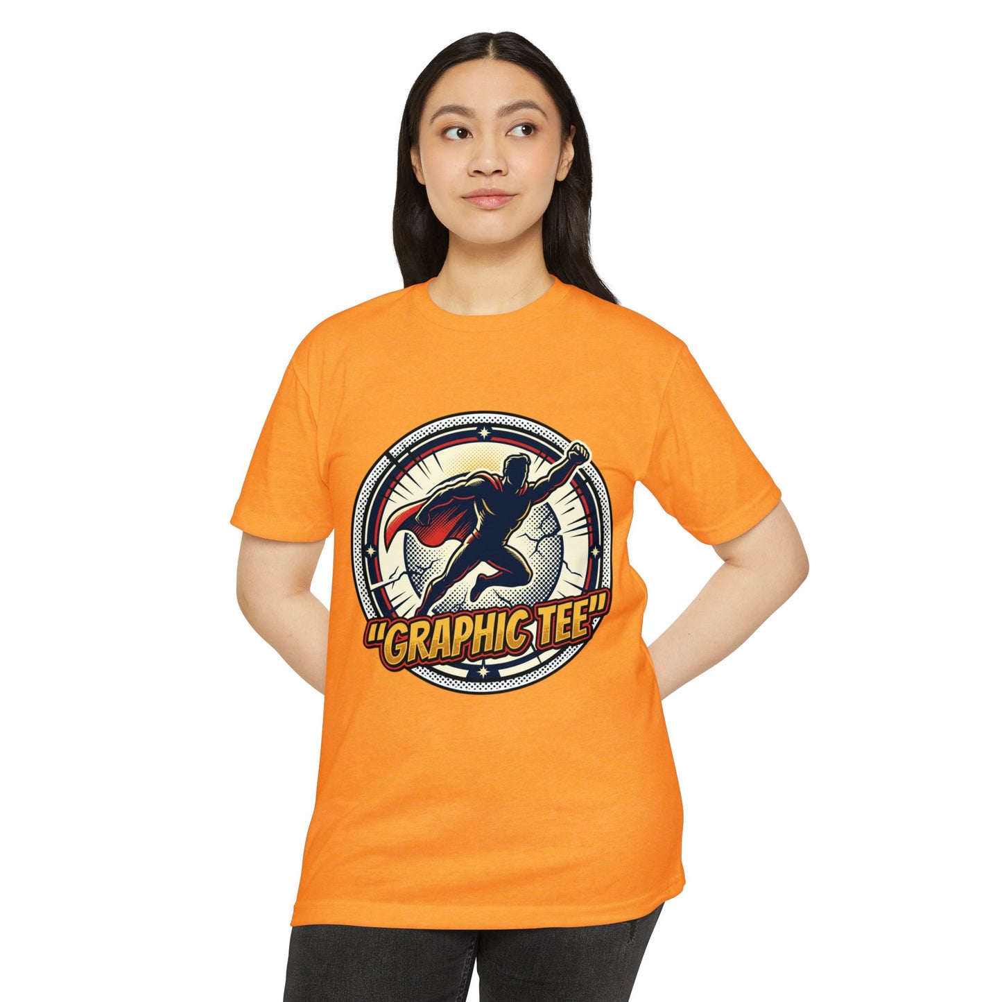 Retro Comic Superhero Cape Graphic Tee