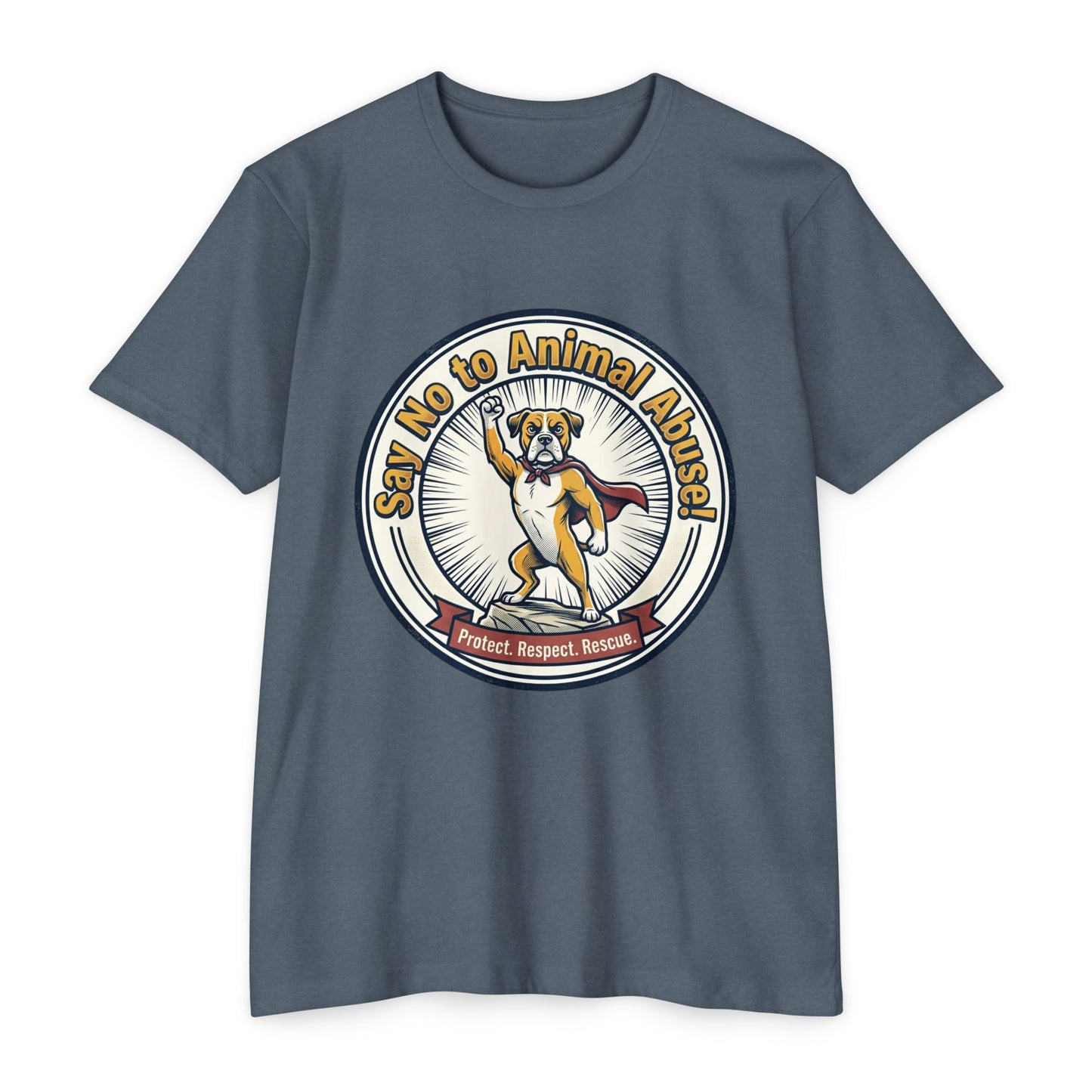 Say No to Animal Abuse T-Shirt – Protect, Respect, Rescue Animal Rights Tee