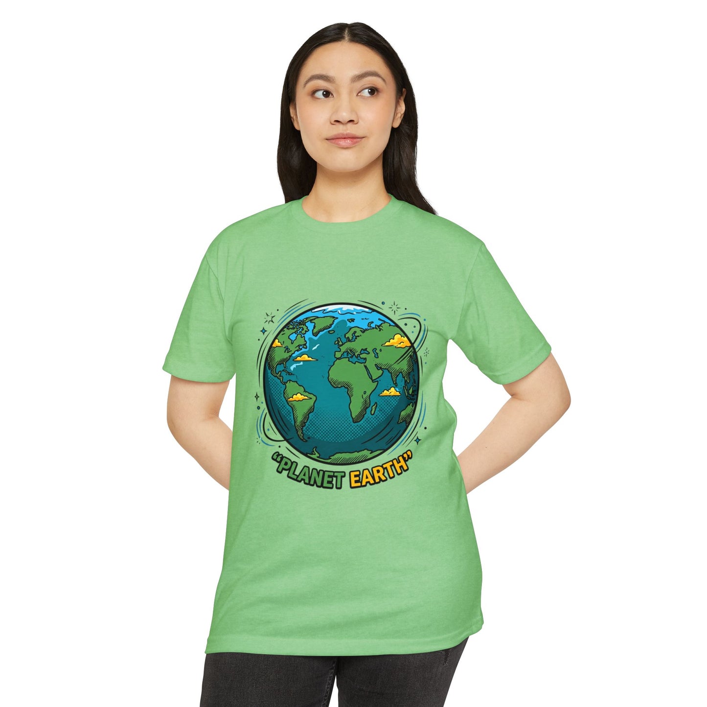 Retro Planet Earth Graphic T-Shirt — Vintage Earth Illustration Tee