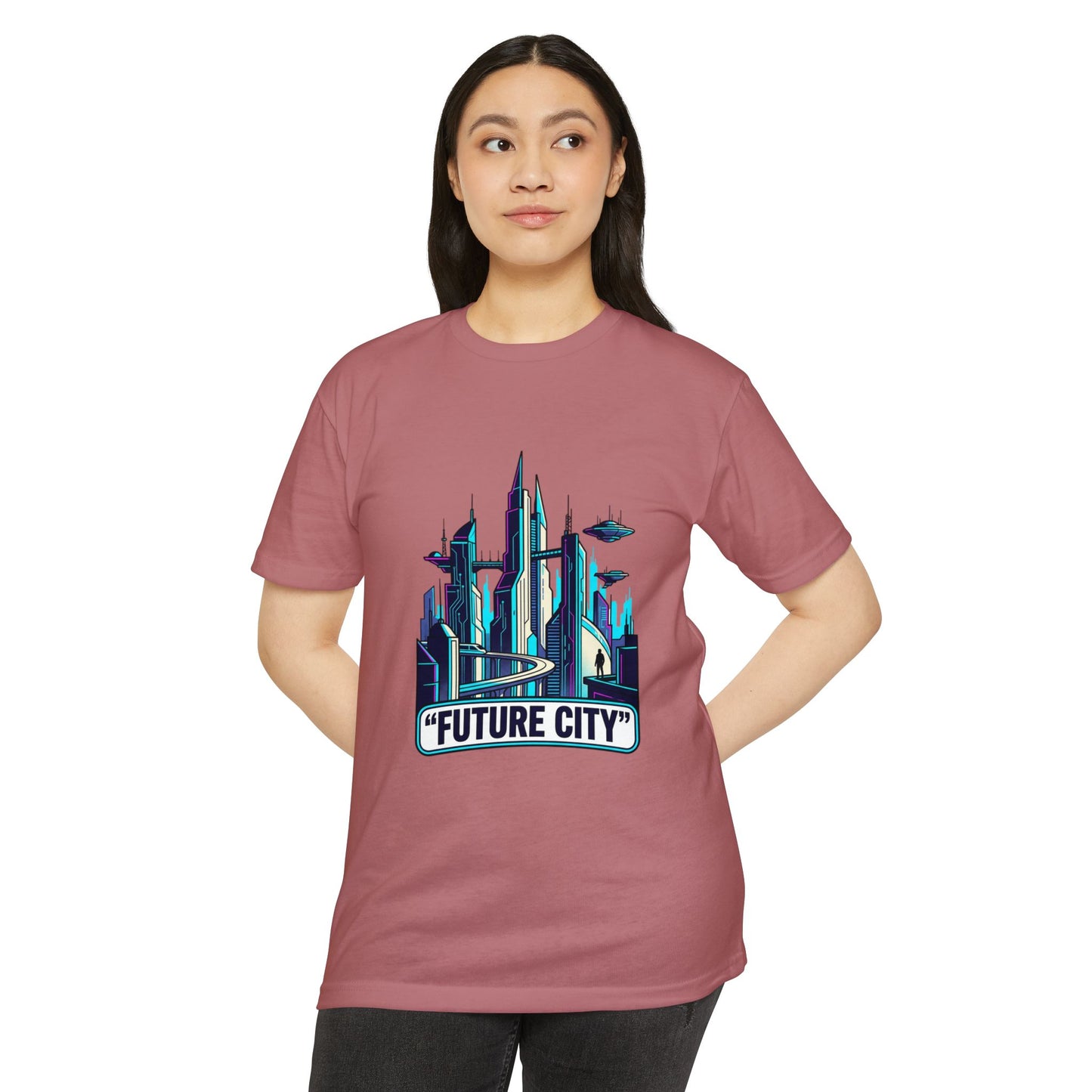 Future City Retro Futuristic Skyline T-Shirt