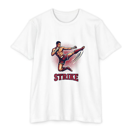 Martial Arts Kick T-Shirt — 'STRIKE' Retro Fighter Graphic Tee