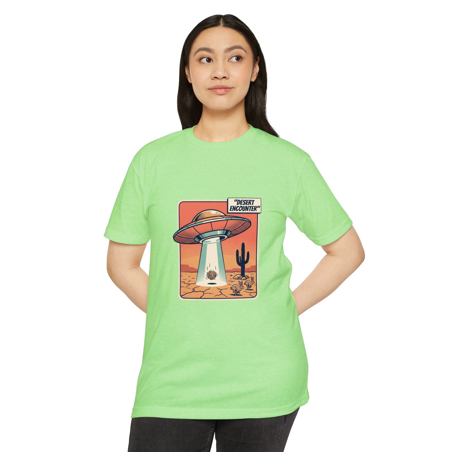 Desert Encounter T-Shirt – Retro UFO Alien Abduction Tee