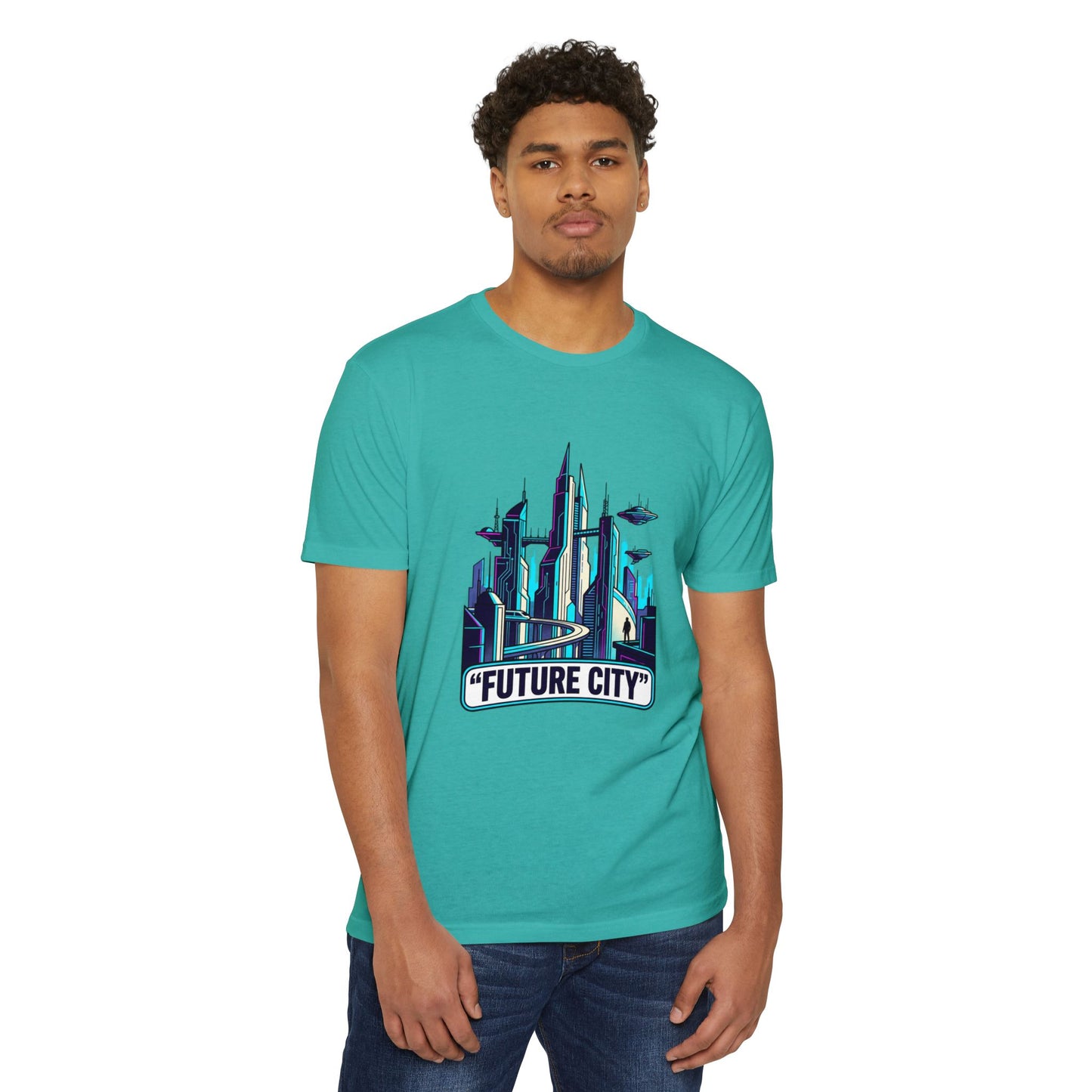 Future City Retro Futuristic Skyline T-Shirt