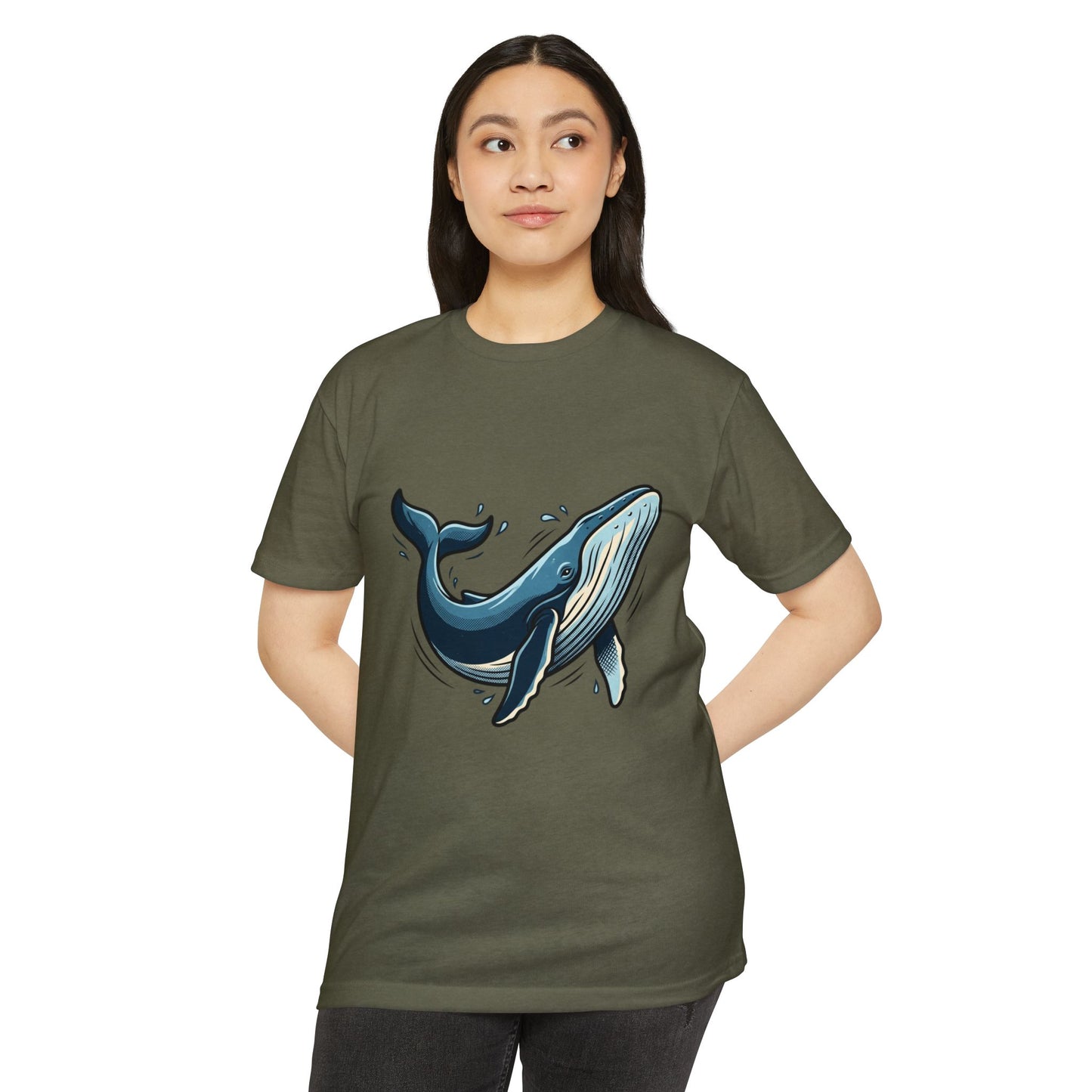 Whale Illustration T-Shirt — Retro Ocean Graphic Tee
