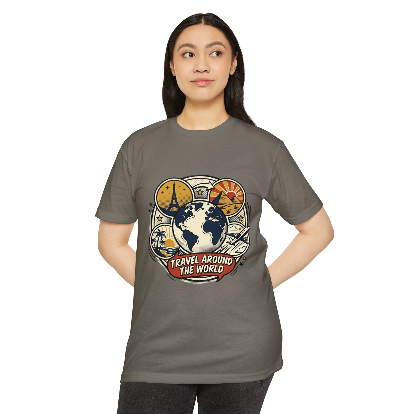 Vintage 'Travel Around The World' Globe Adventure T-Shirt