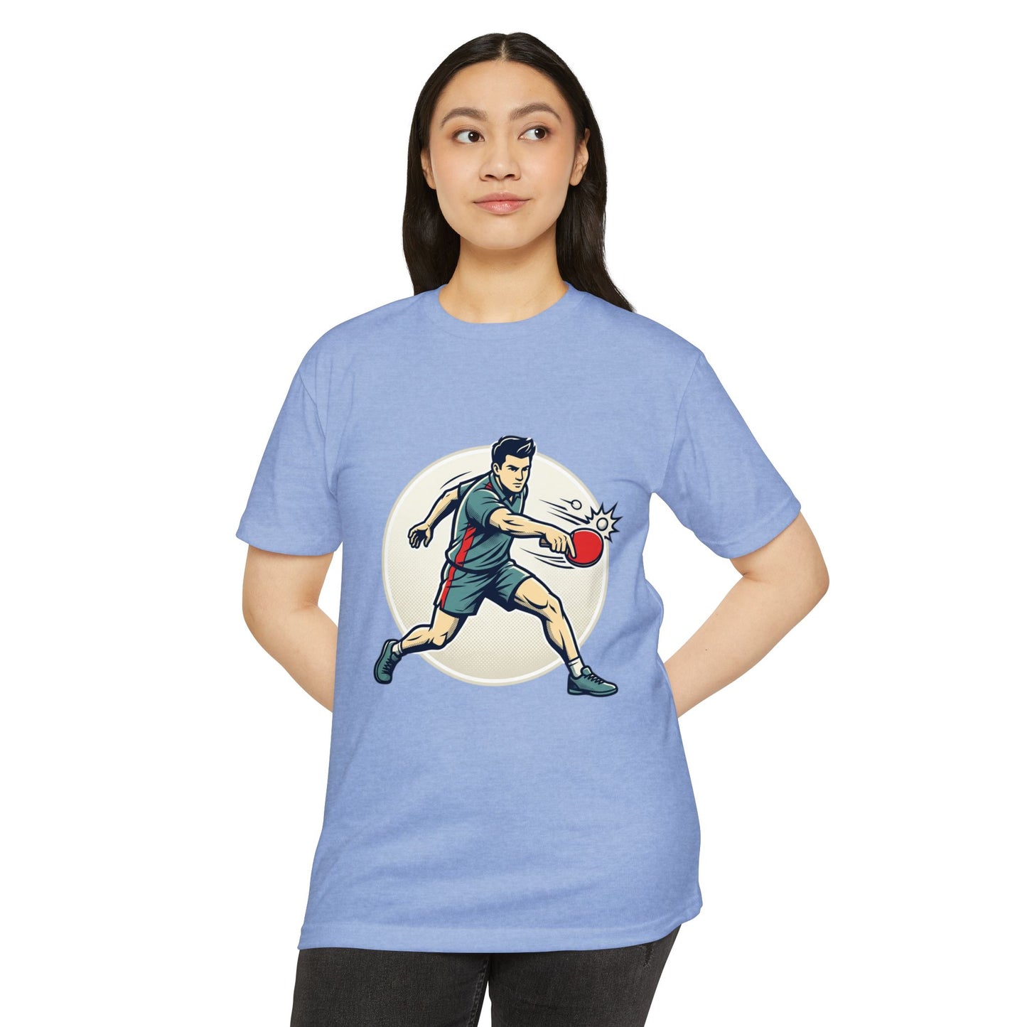 Table Tennis Player Illustration T-Shirt — Ping Pong Athlete Graphic Tee