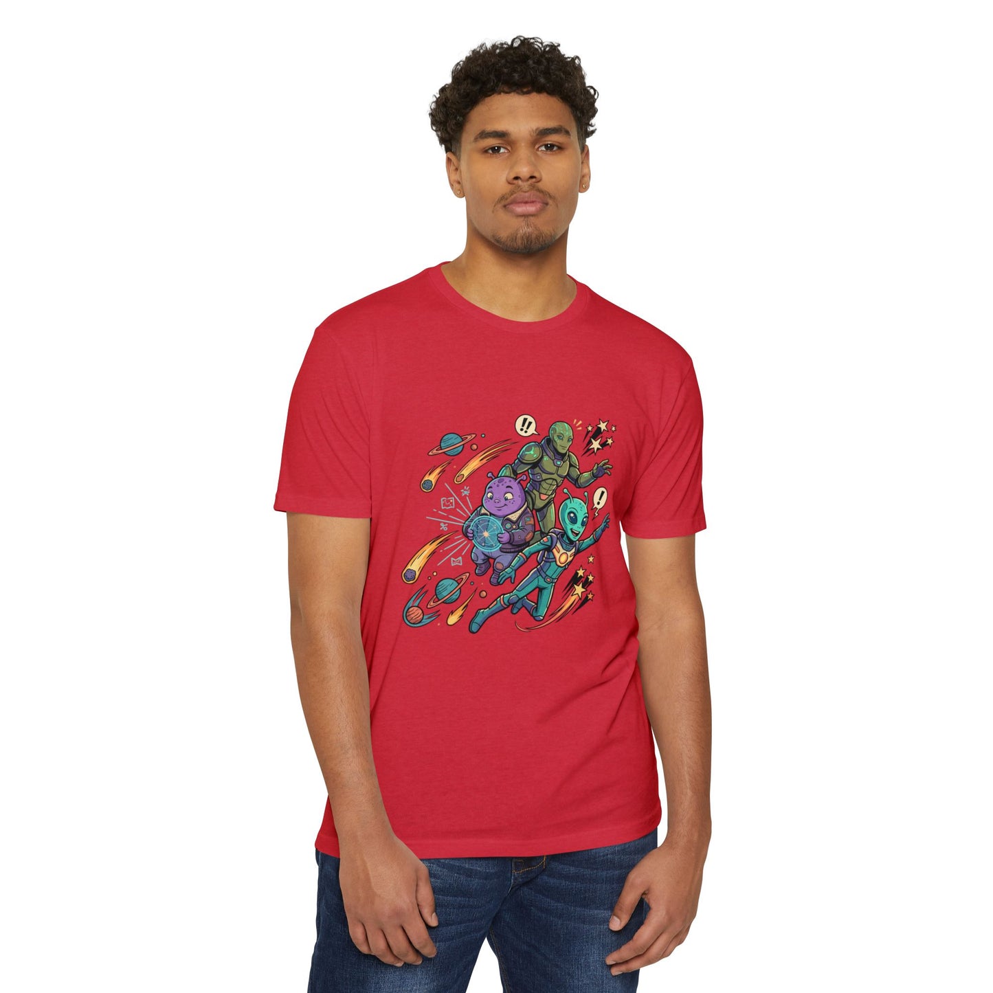 Alien Skate Crew T-Shirt — Retro Space Skateboarding Graphic Tee