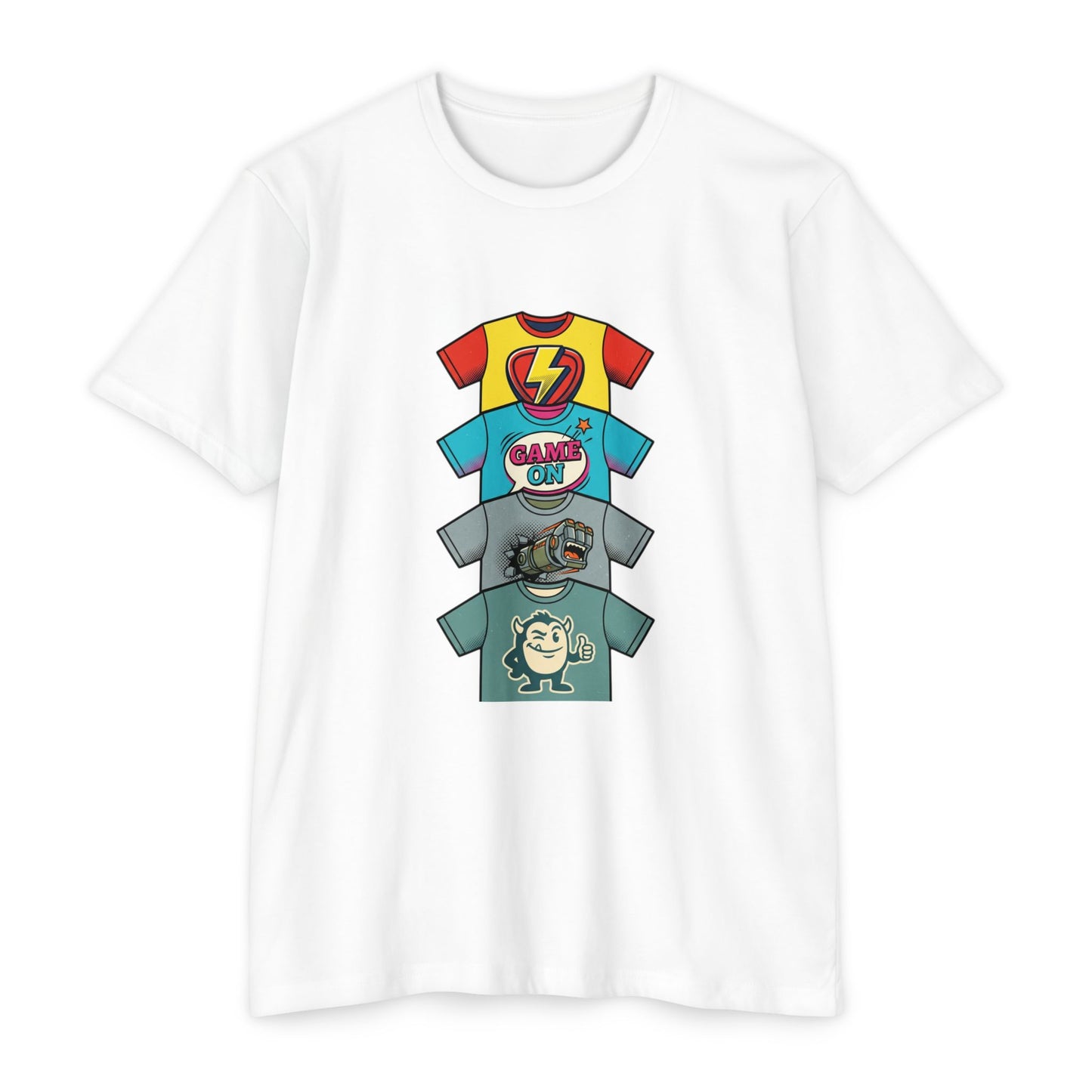 Playful Superhero Gamer Graphic T-Shirt