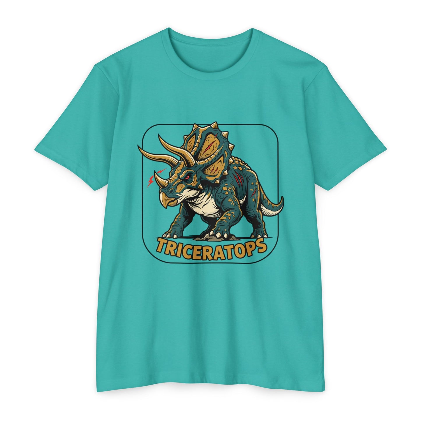 Triceratops Graphic T-Shirt — Retro Dinosaur Tee for Kids & Adults