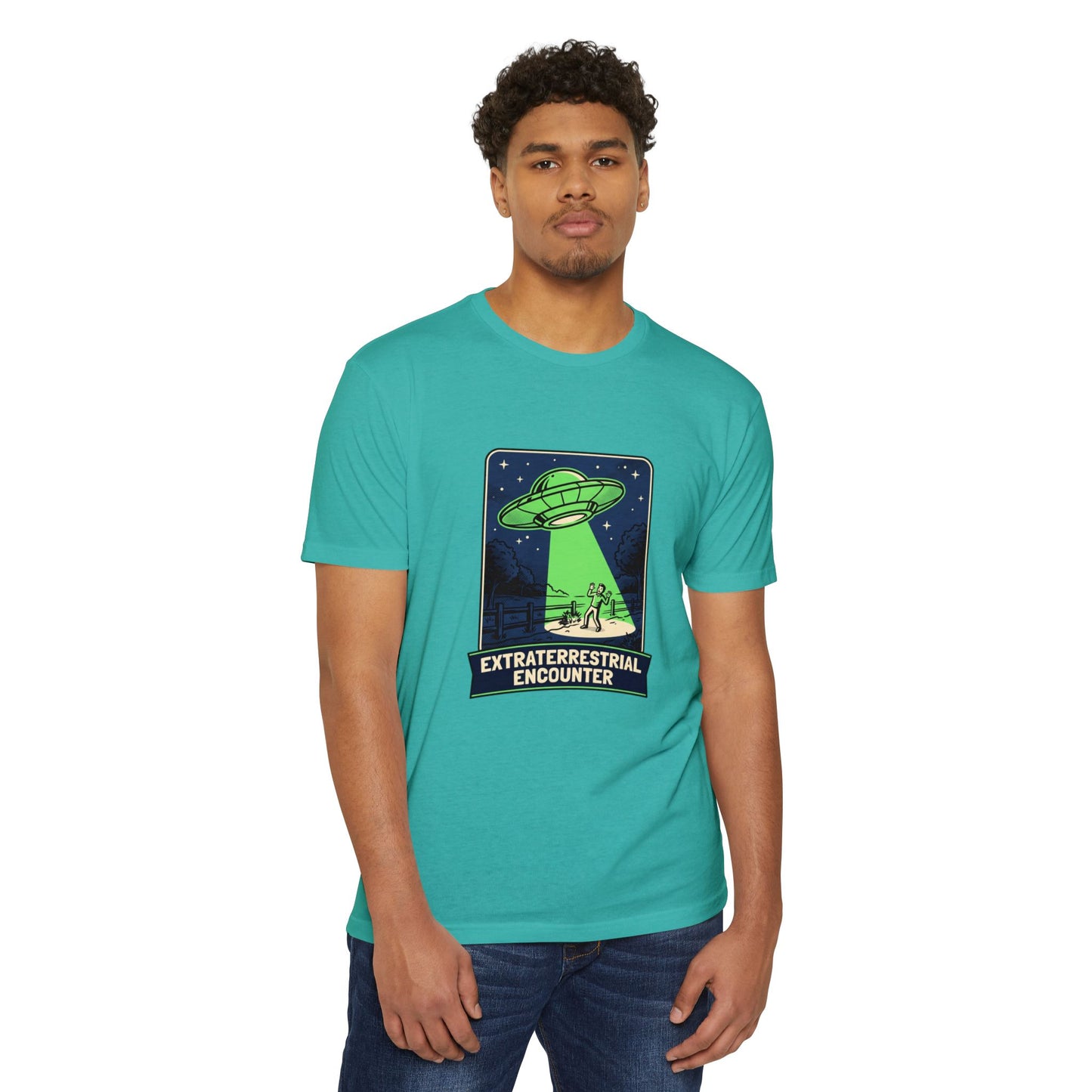 Alien Abduction T-Shirt — “Extraterrestrial Encounter” Vintage UFO Graphic
