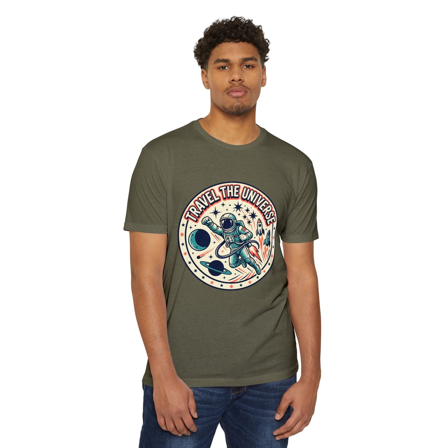 Travel the Universe Astronaut Retro Space T-Shirt