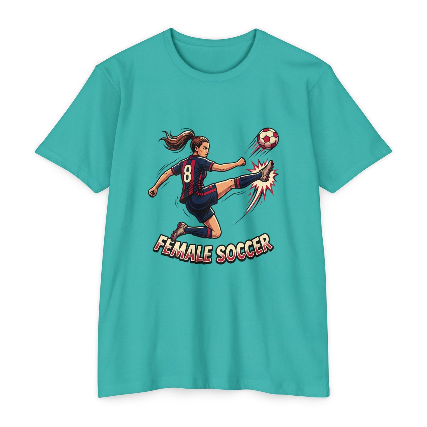 Female Soccer Player Graphic T-Shirt – Women’s Soccer Tee