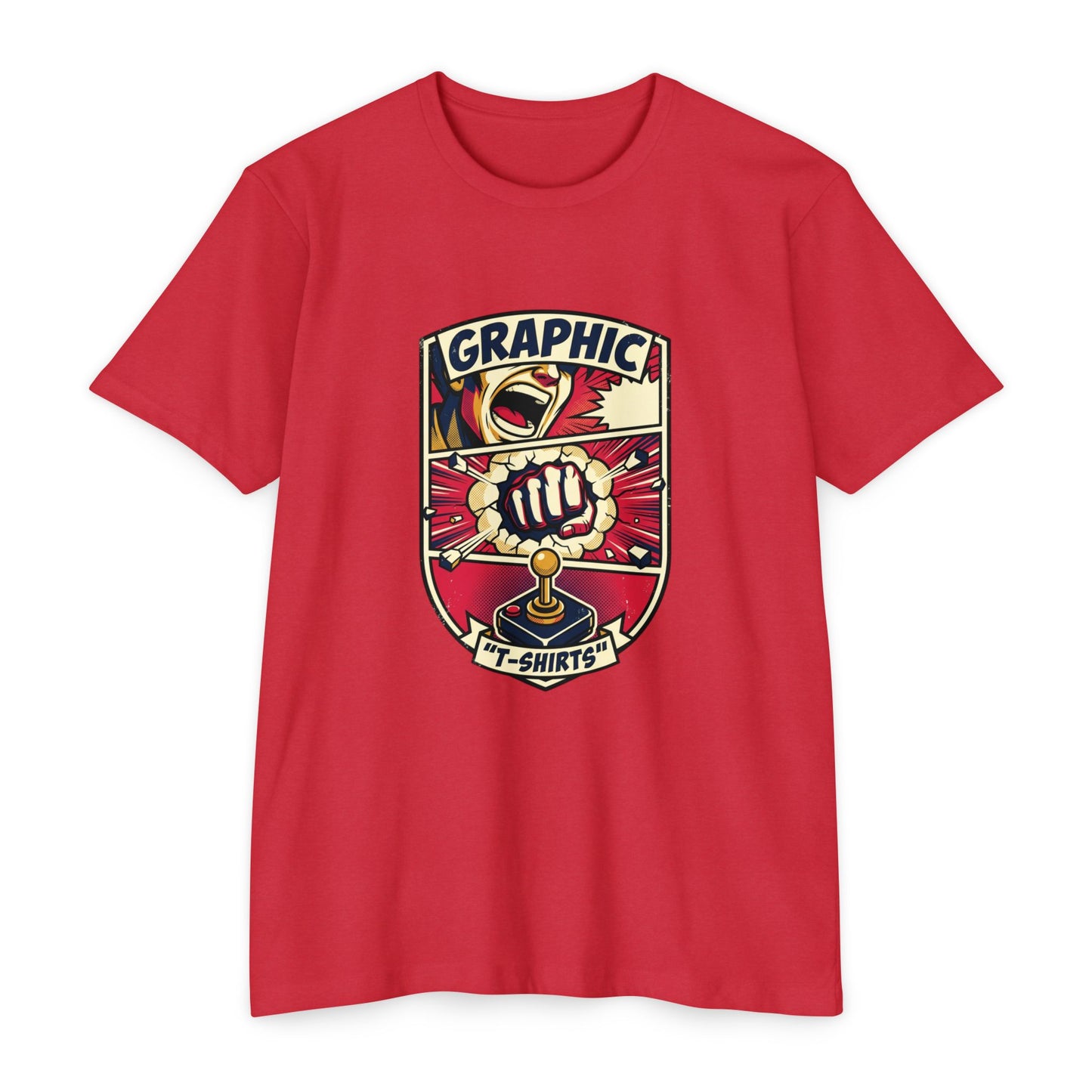 Vintage Gamer Logo T-Shirt — Fist & Joystick Retro Graphic Tee