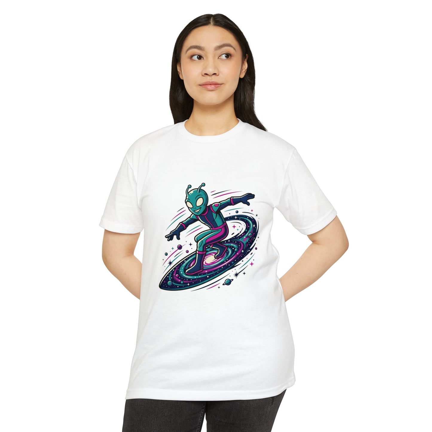 Alien Surfer Retro Space Skate T-Shirt