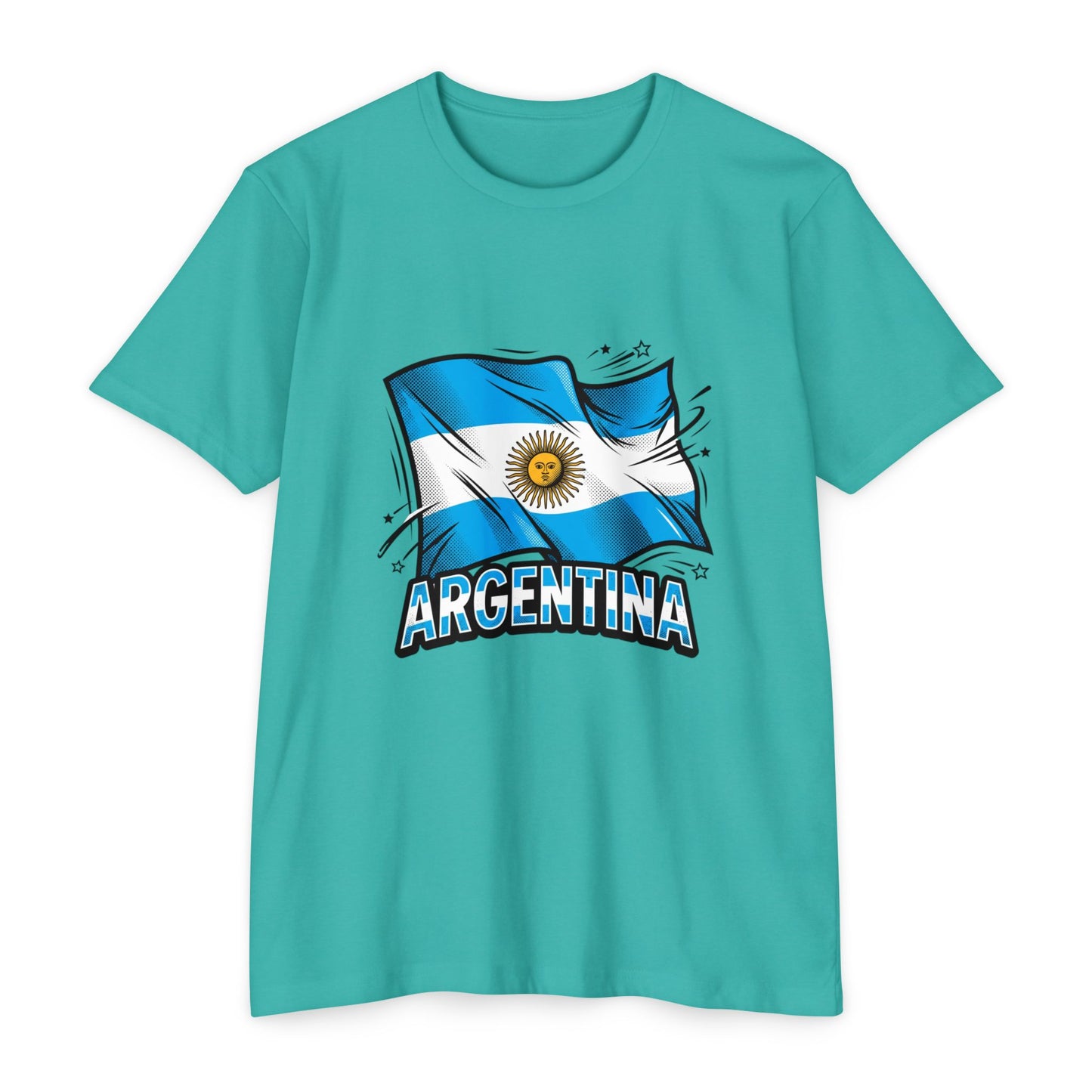 Argentina Flag Waving Graphic T-Shirt