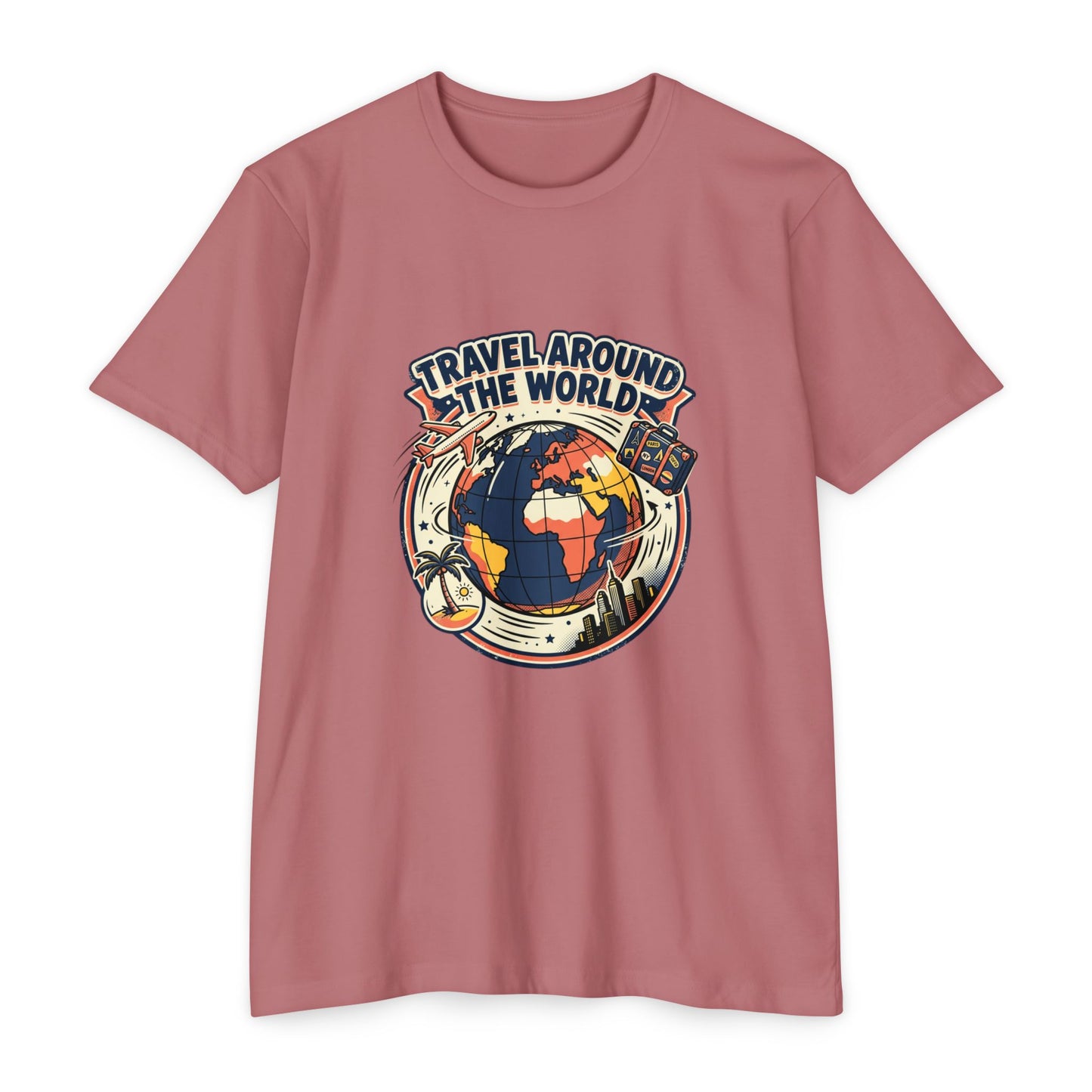 Vintage 'Travel Around the World' Globe Adventure T-Shirt