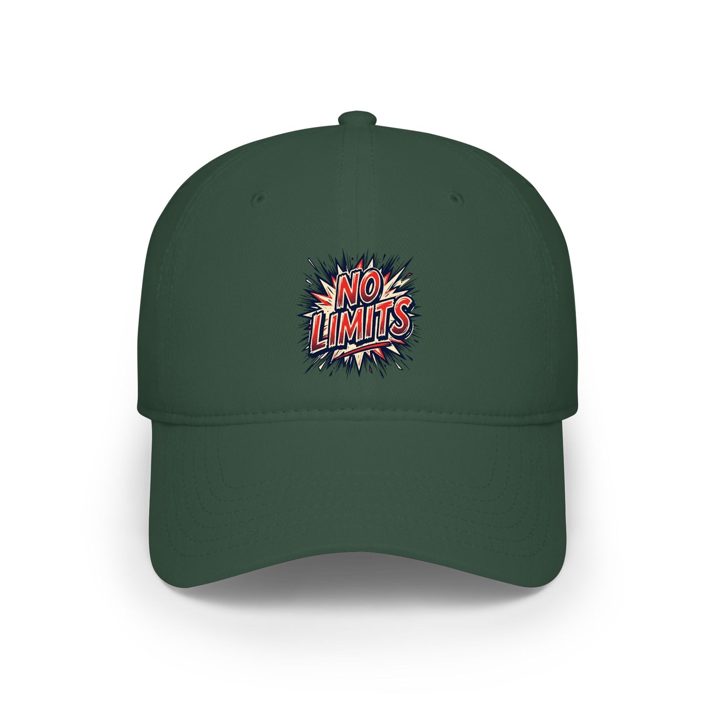 No Limits Retro Comic Baseball Cap — Motivational Low Profile Hat