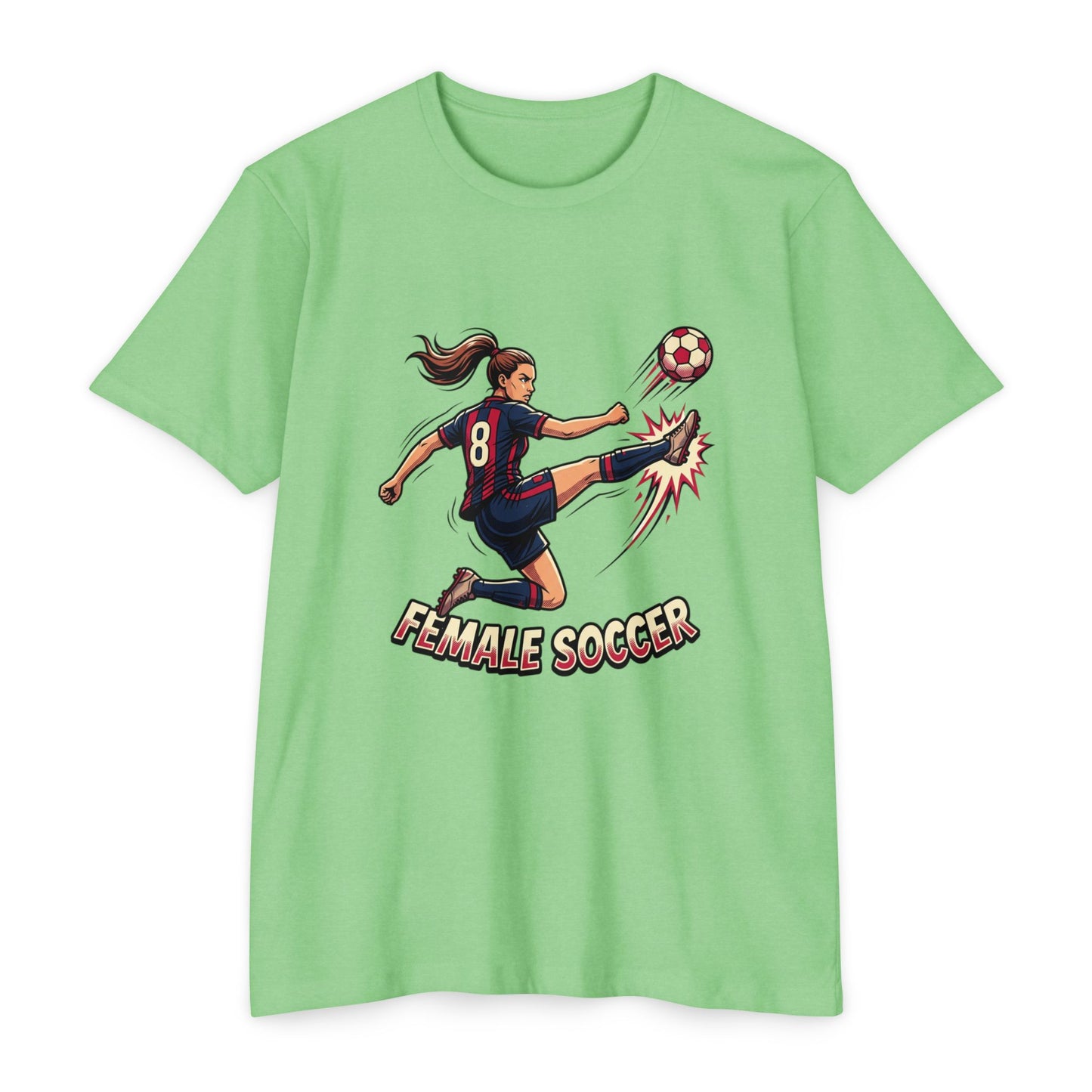 Female Soccer Player Graphic T-Shirt – Women’s Soccer Tee