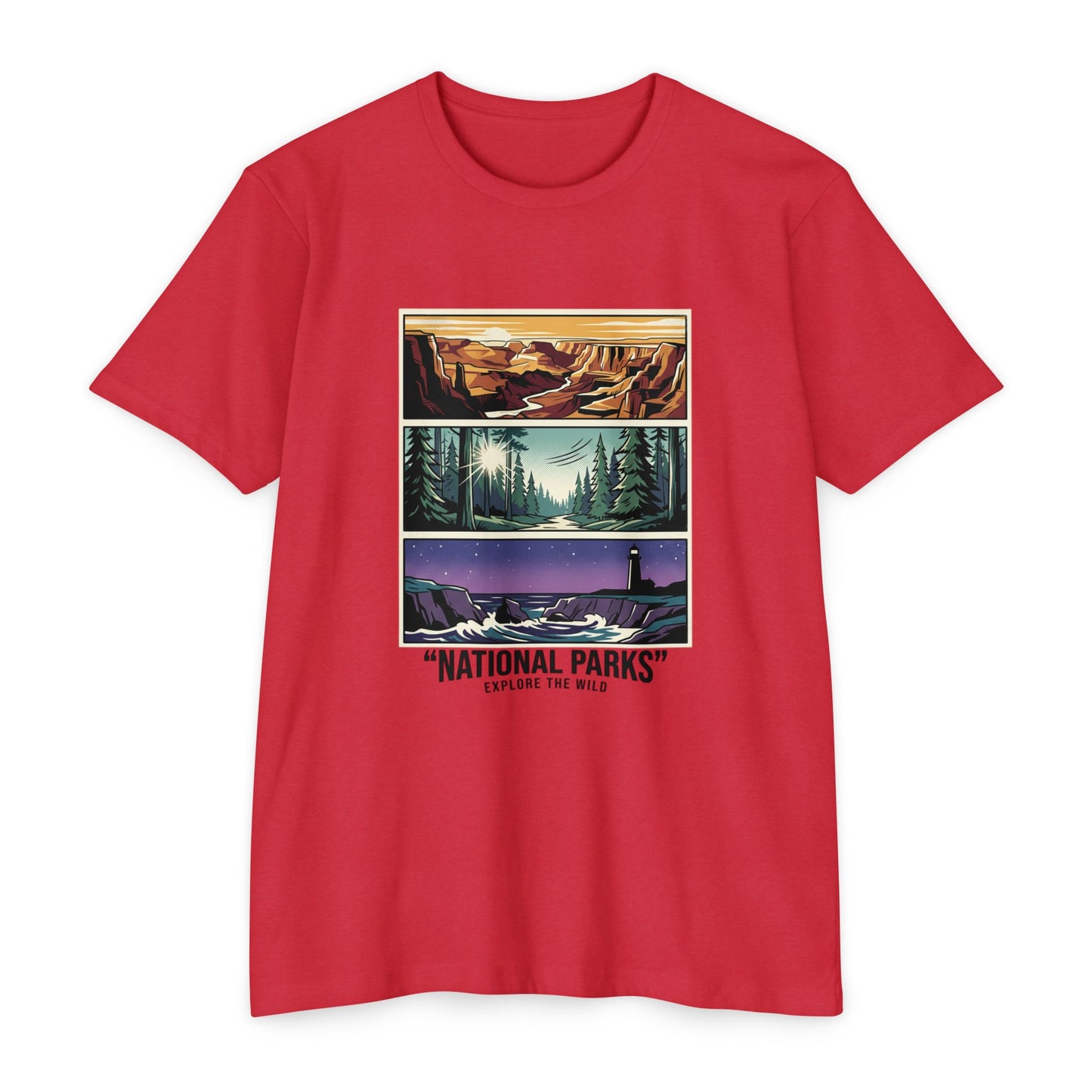 National Parks Scenic Panels T-Shirt — Explore the Wild Graphic Tee