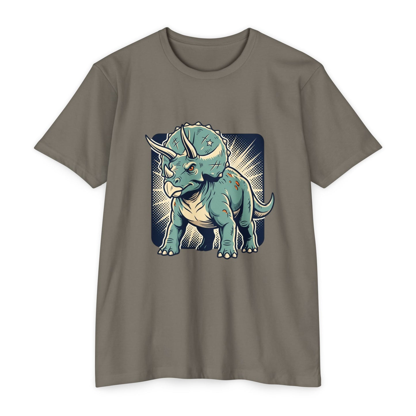 Retro Triceratops Graphic T-Shirt — Vintage Dino Illustration Tee