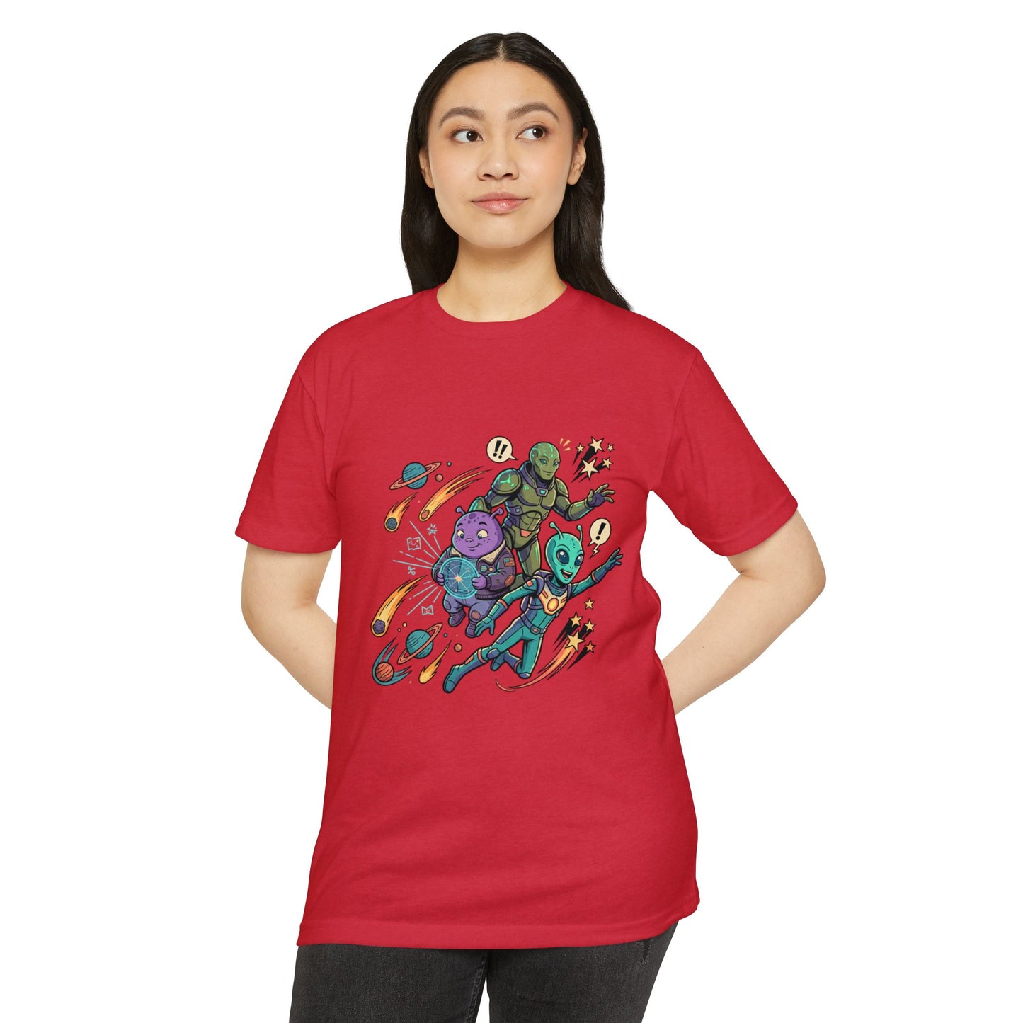 Alien Skate Crew T-Shirt — Retro Space Skateboarding Graphic Tee