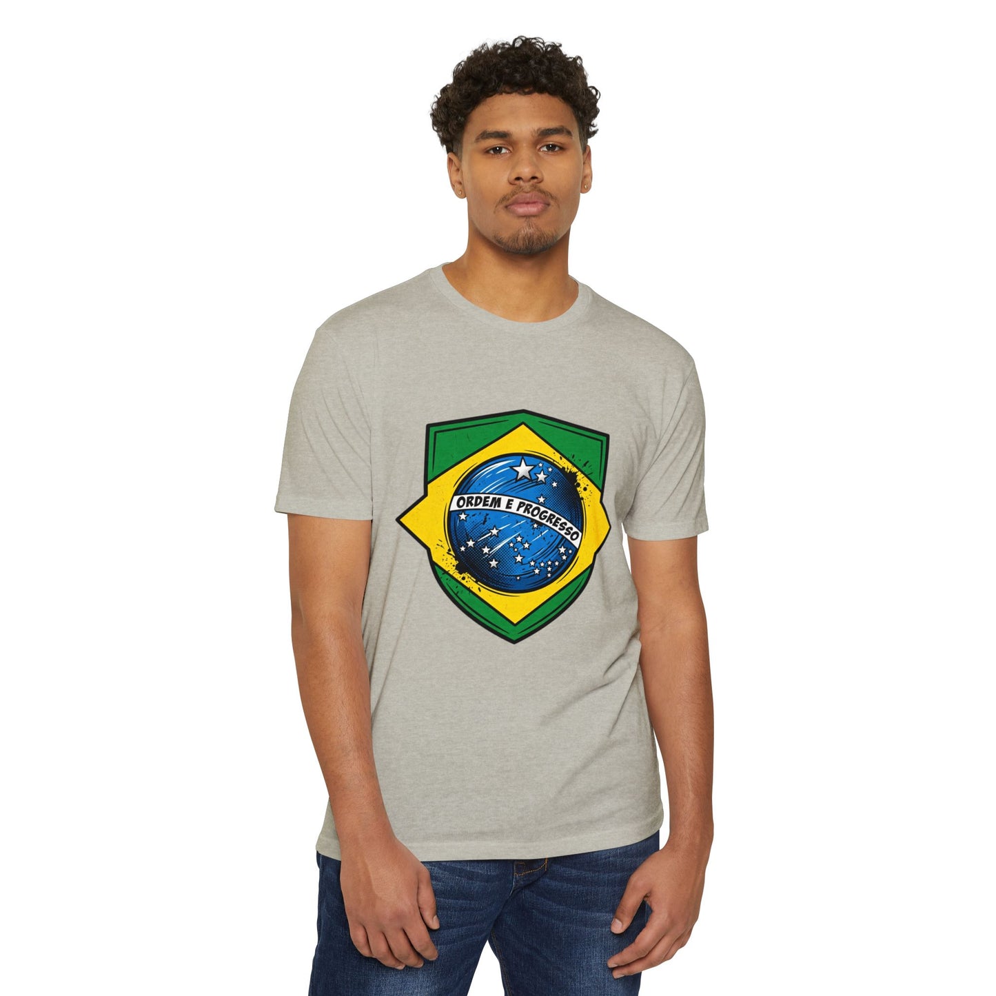 Brazil Flag Crest T-Shirt — Brazilian Soccer/Patriot Pride Tee