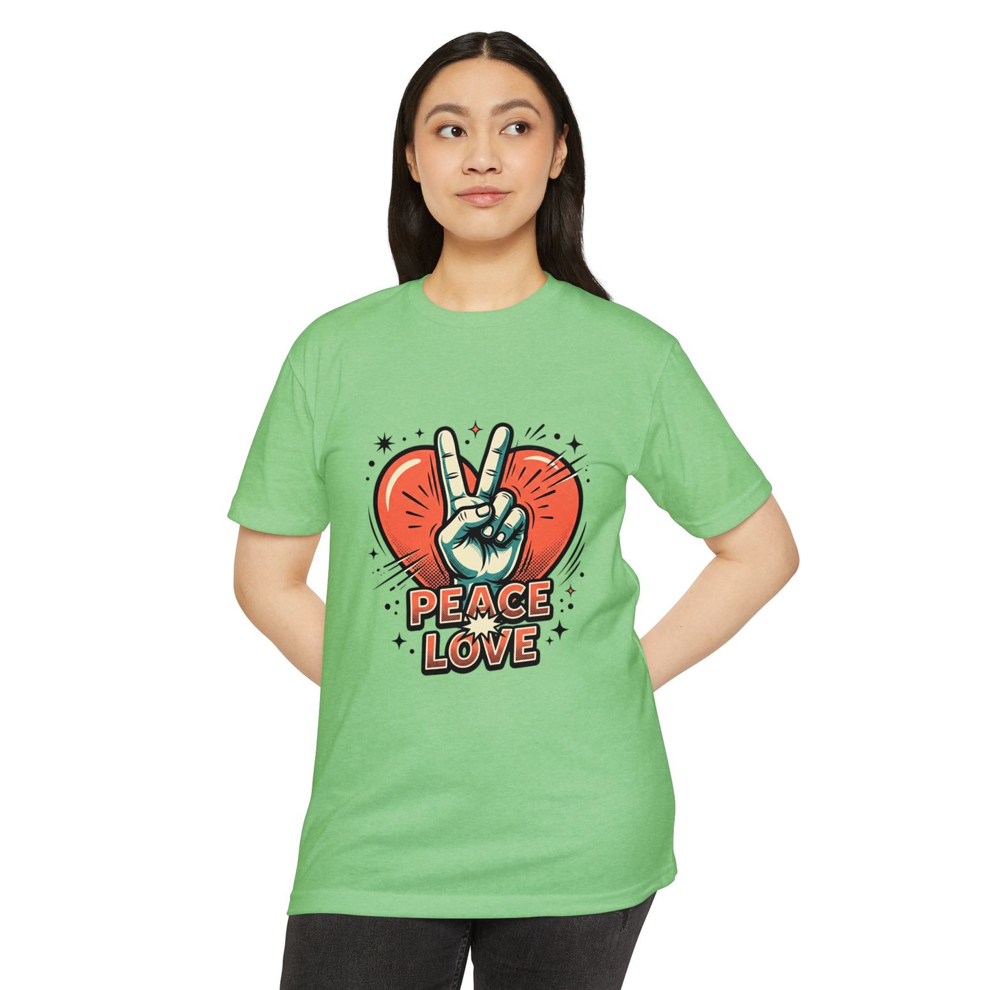 Peace Love Graphic T-Shirt — Retro Vibe Peace Sign Tee