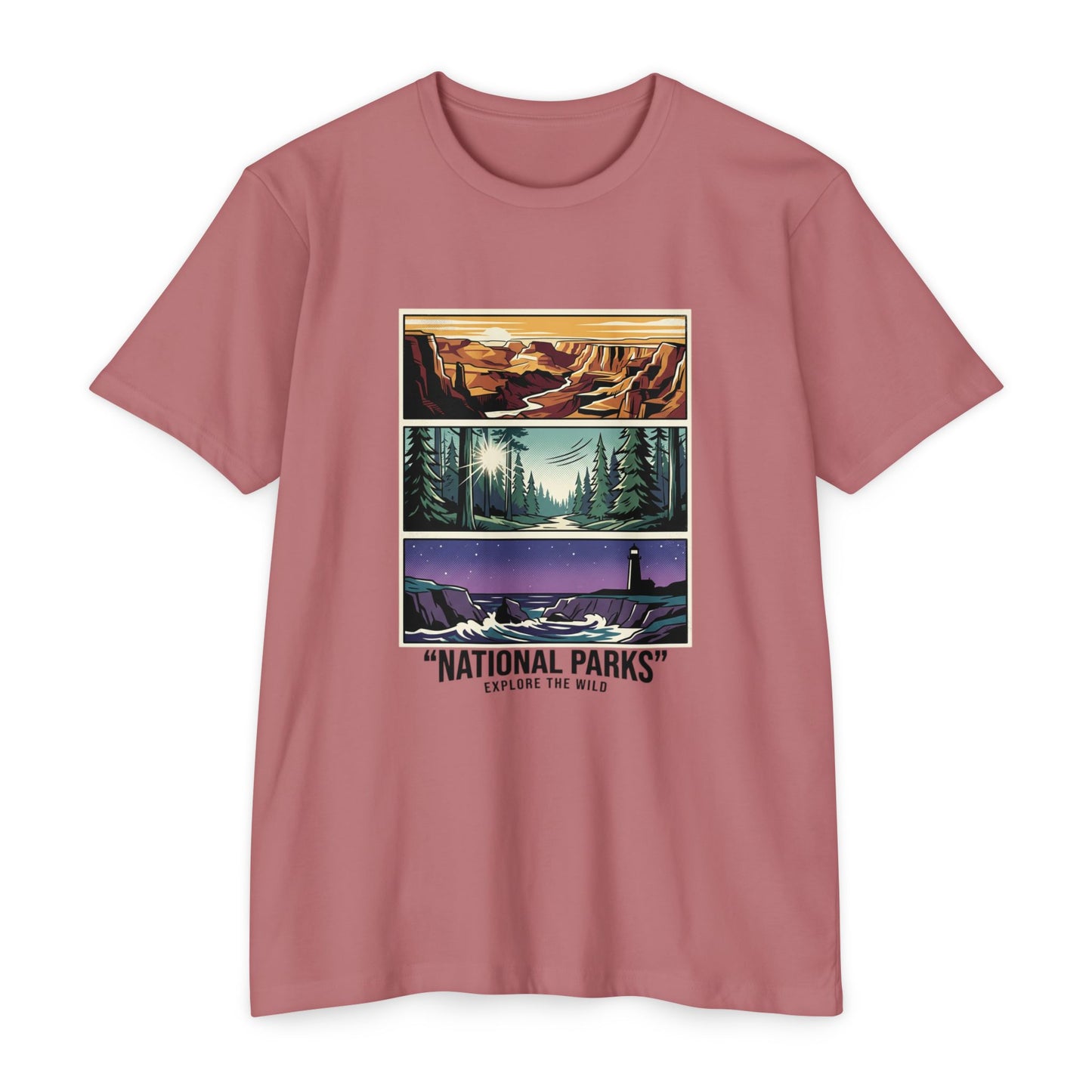 National Parks Scenic Panels T-Shirt — Explore the Wild Graphic Tee