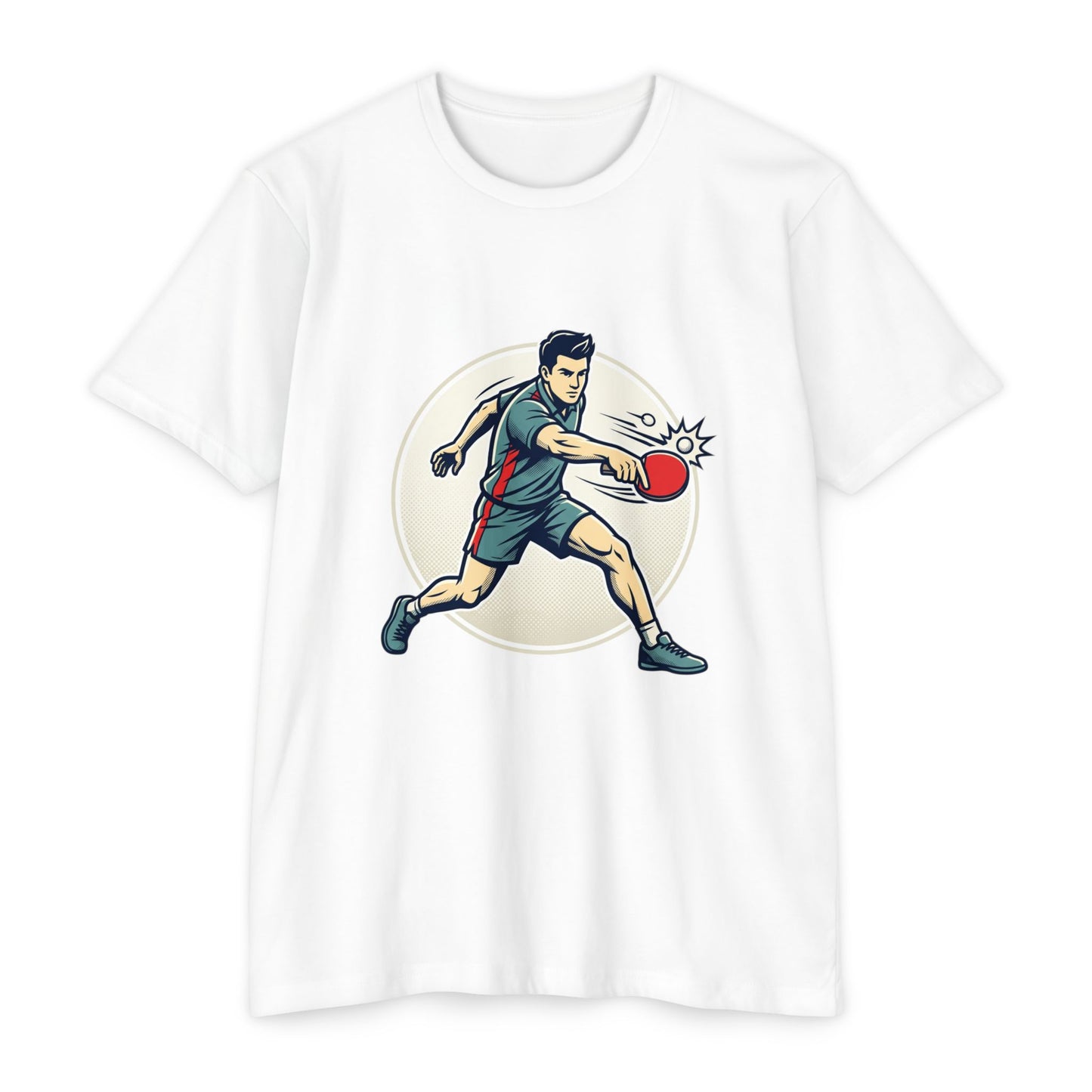 Table Tennis Player Illustration T-Shirt — Ping Pong Athlete Graphic Tee