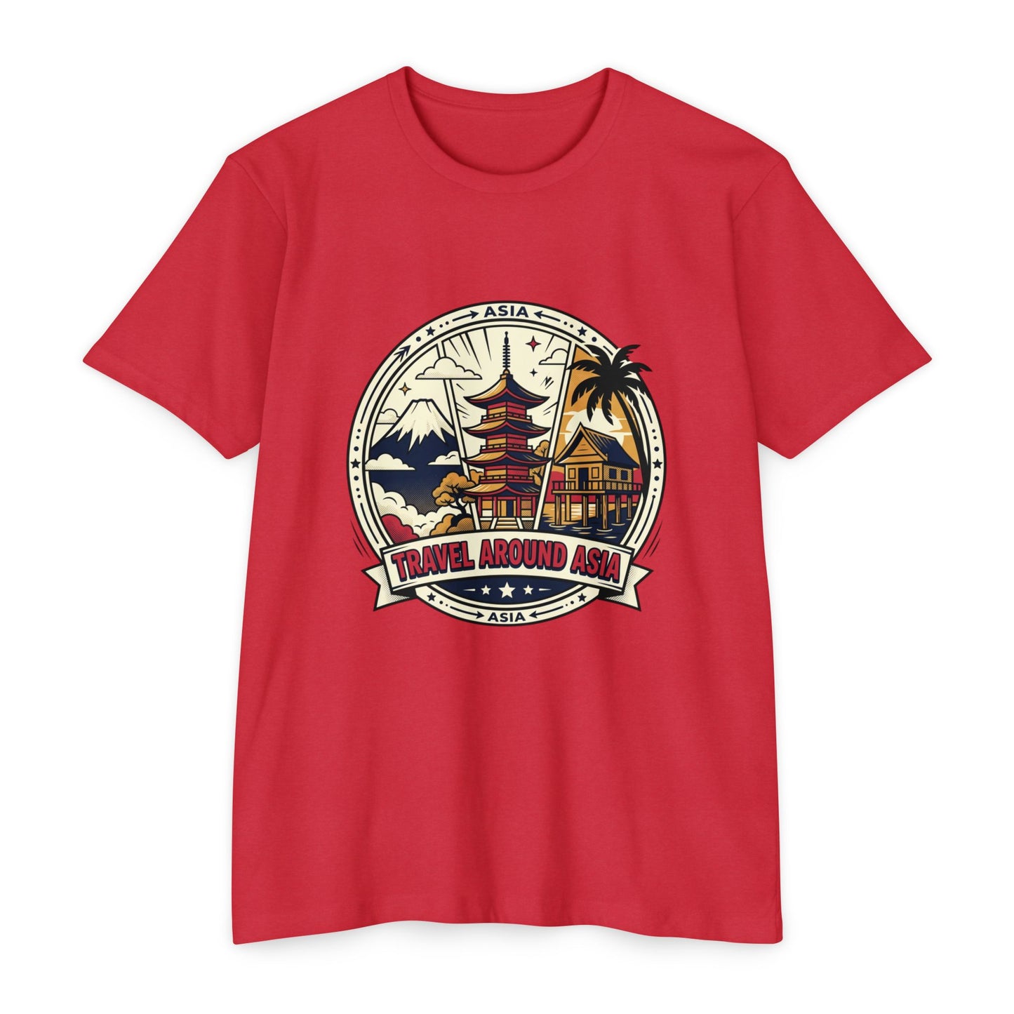 Travel Around Asia Vintage Globe Adventure T-Shirt